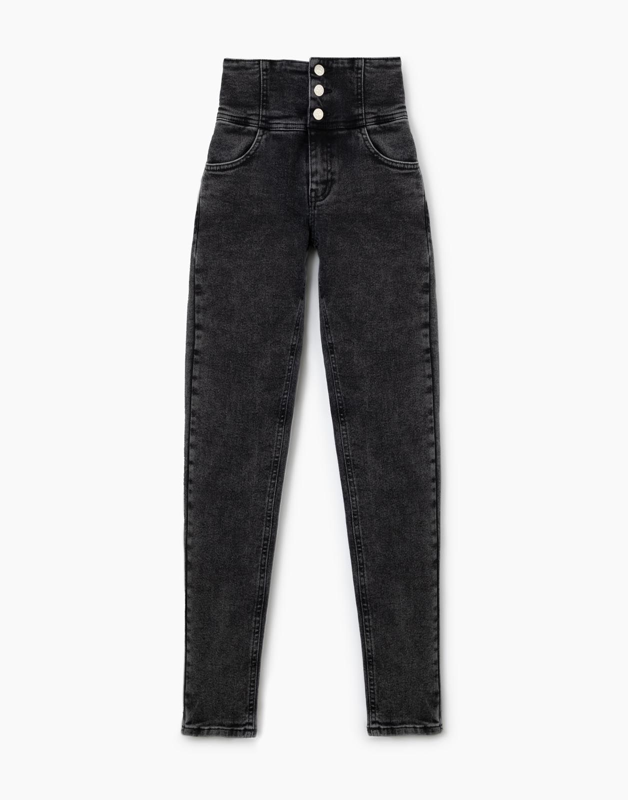 Серые джинсы Legging Wide Waist с высокой посадкой-4