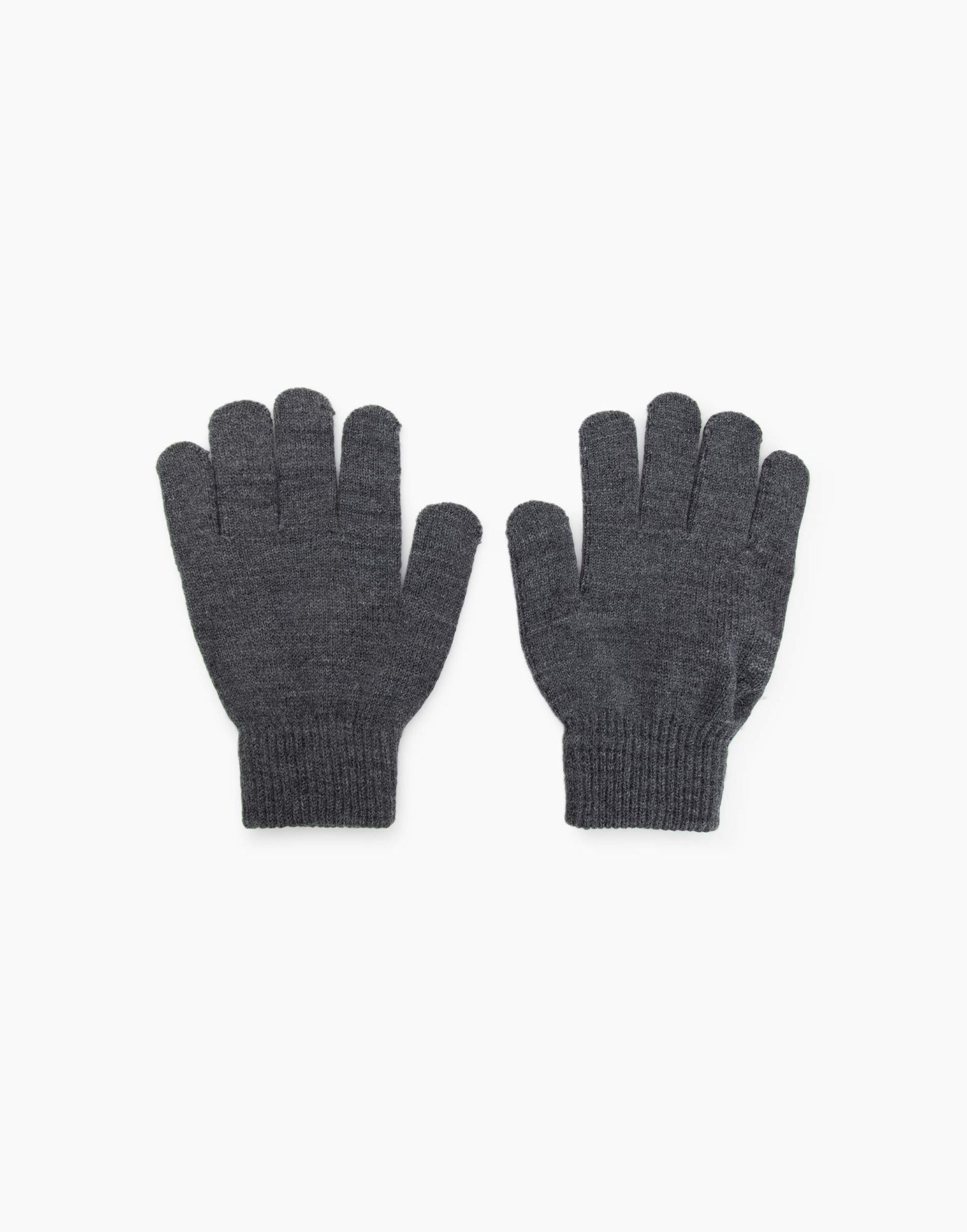 Серые меланжевые перчатки с аппликацией для мальчика-2