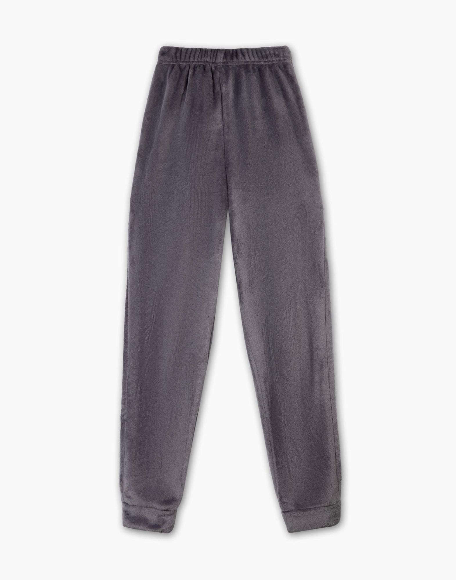 Серые плюшевые домашние брюки Jogger-4