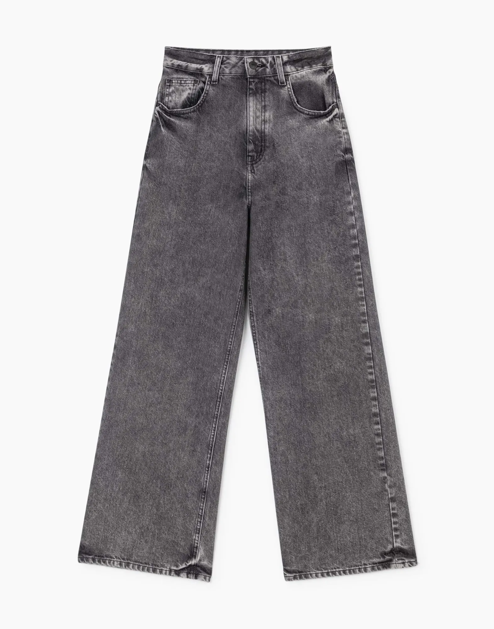 Серые широкие джинсы GJN033654-1 размер 44/170