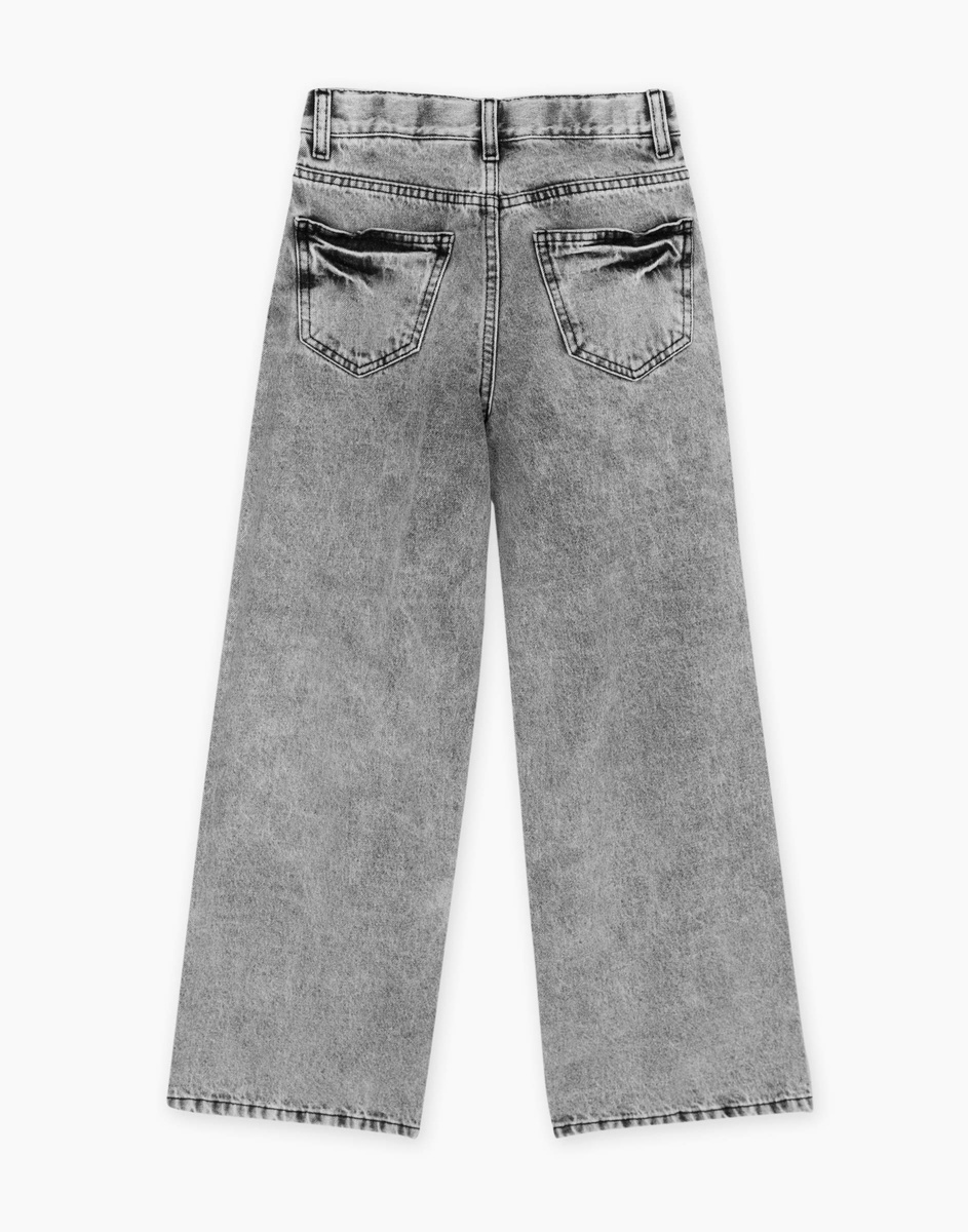 Серые удлинённые джинсы с высокой посадкой GJN035483-1 купить по