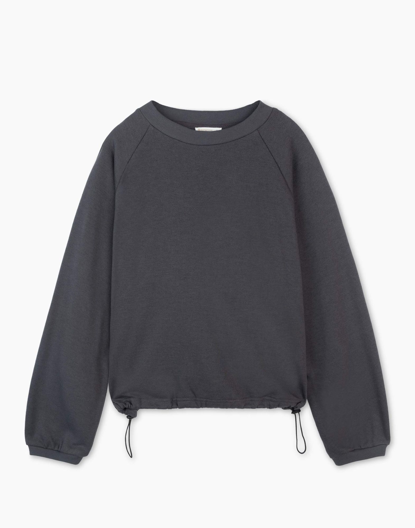 Серый свитшот oversize с кулисками-4