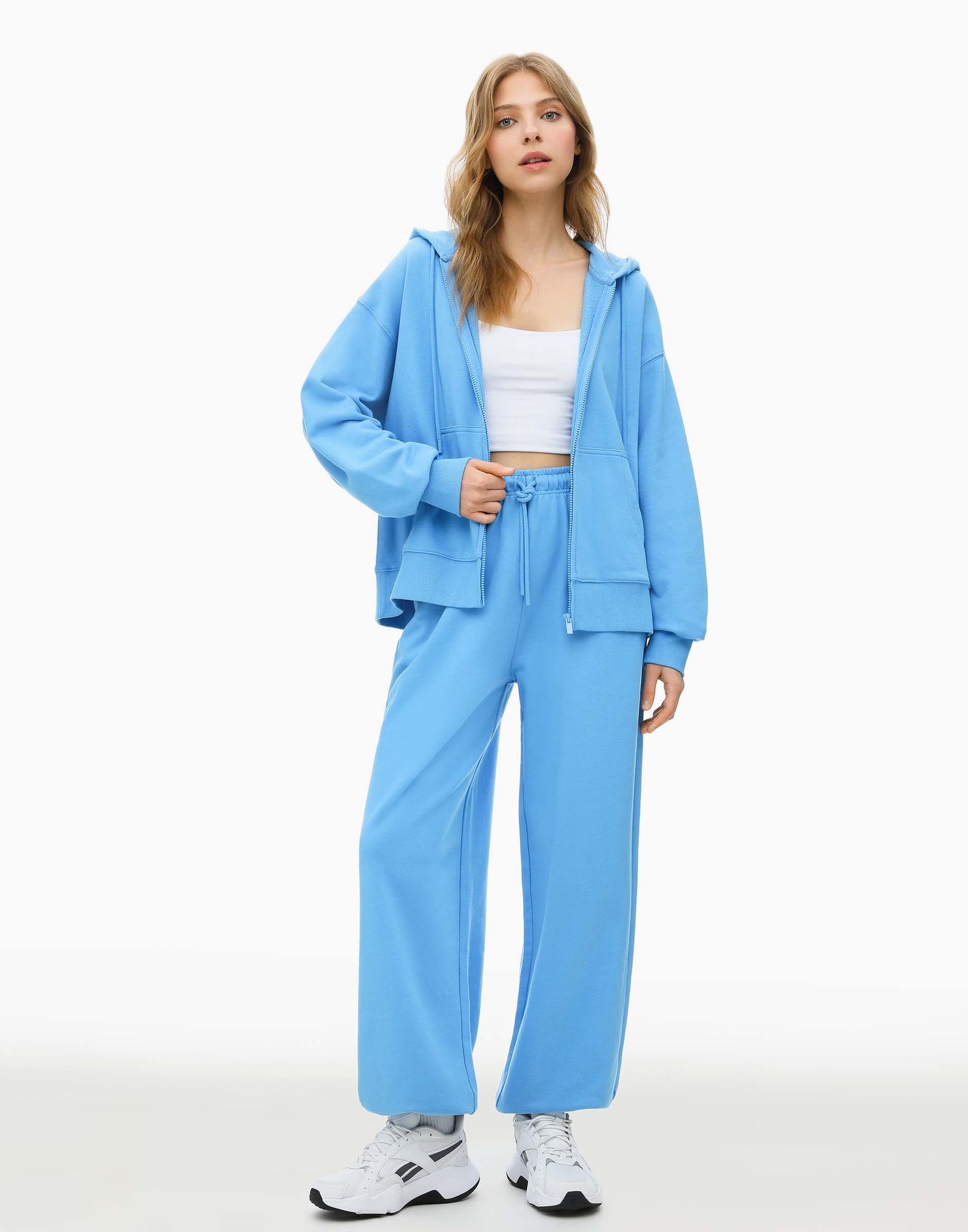 Синяя толстовка oversize-1