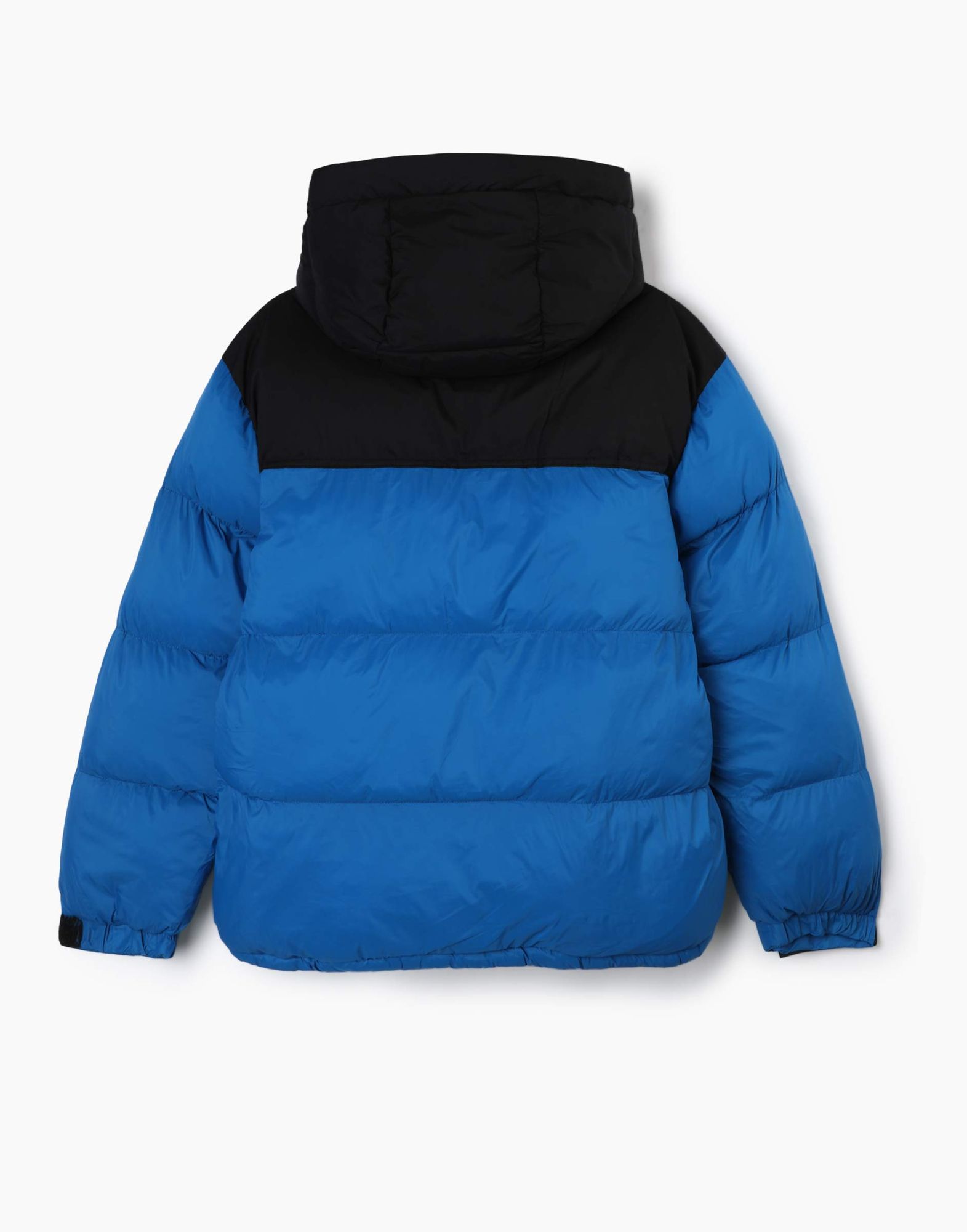 Синяя утеплённая куртка oversize колор-блок для мальчика-2