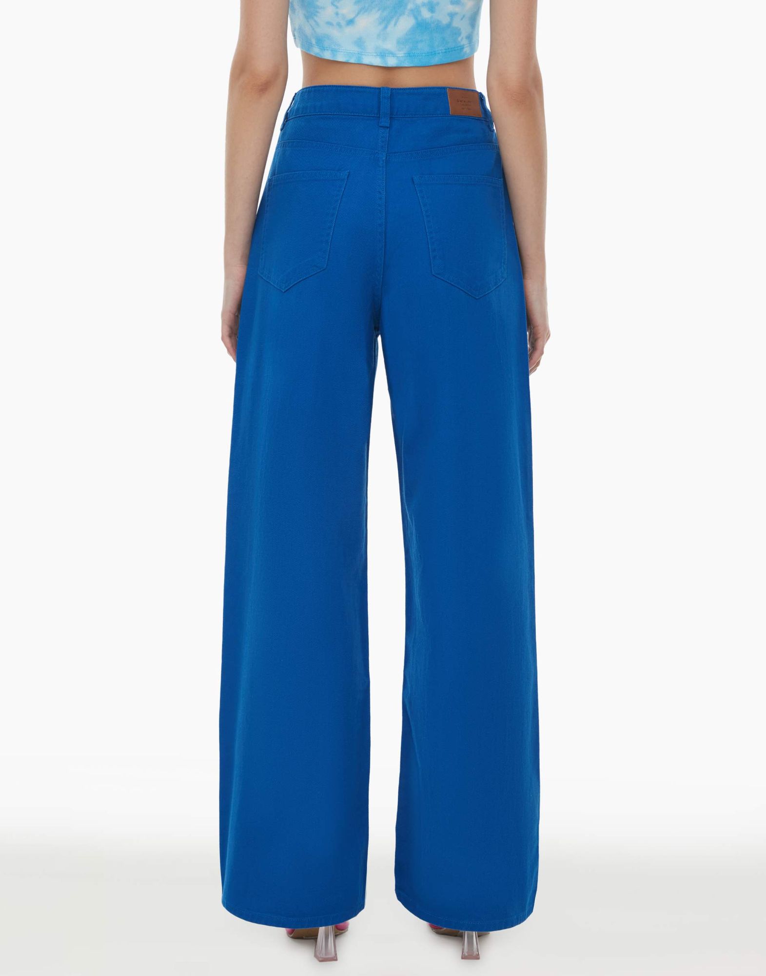 Синие джинсы Wide leg женские-2