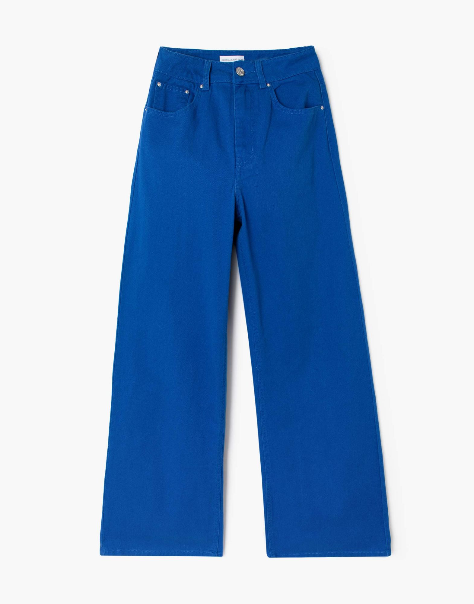 Синие джинсы Wide leg женские-4