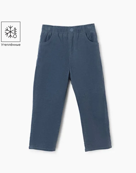 Синие утеплённые брюки Loose для мальчика-0