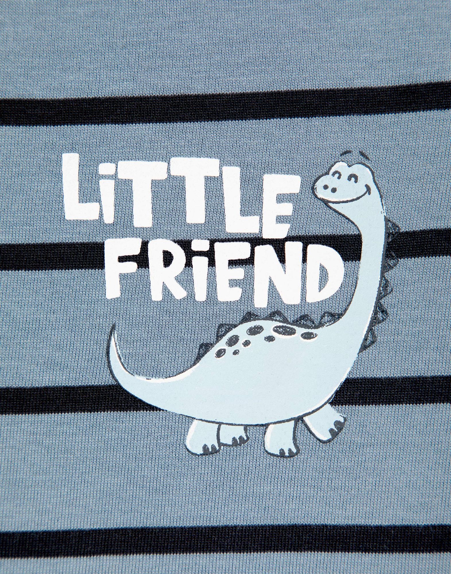 Синий лонгслив в полоску с принтом Little Friend для мальчика-2