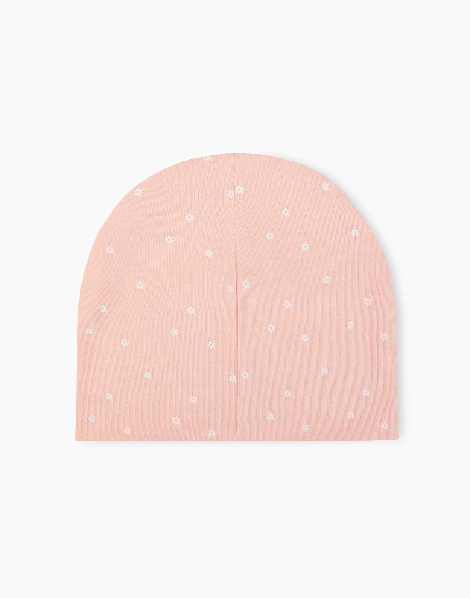 Светло-розовая шапка-бини для девочки-1