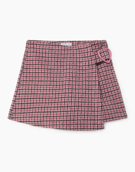 Светло-розовая юбка-шорты для девочки-0
