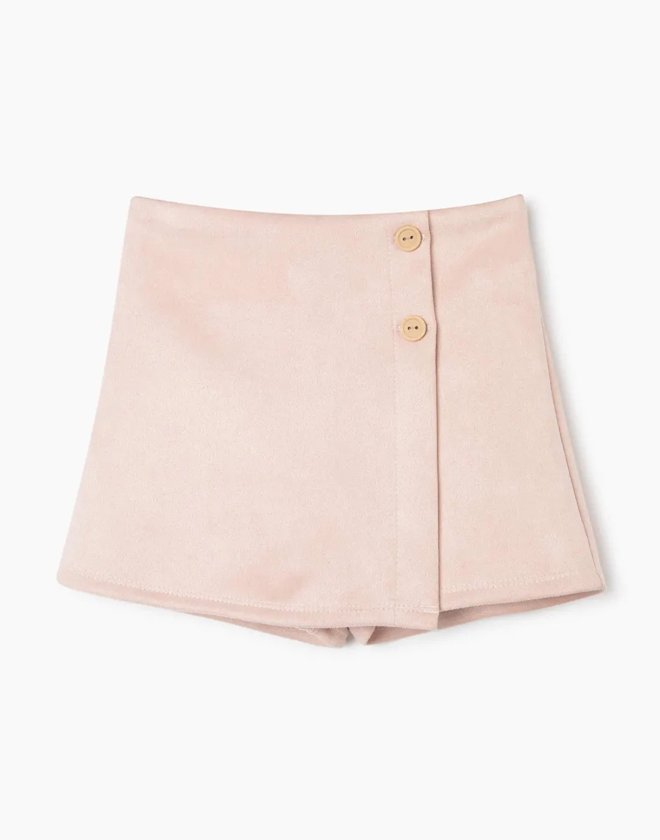 Светло-розовая юбка-шорты для девочки-0