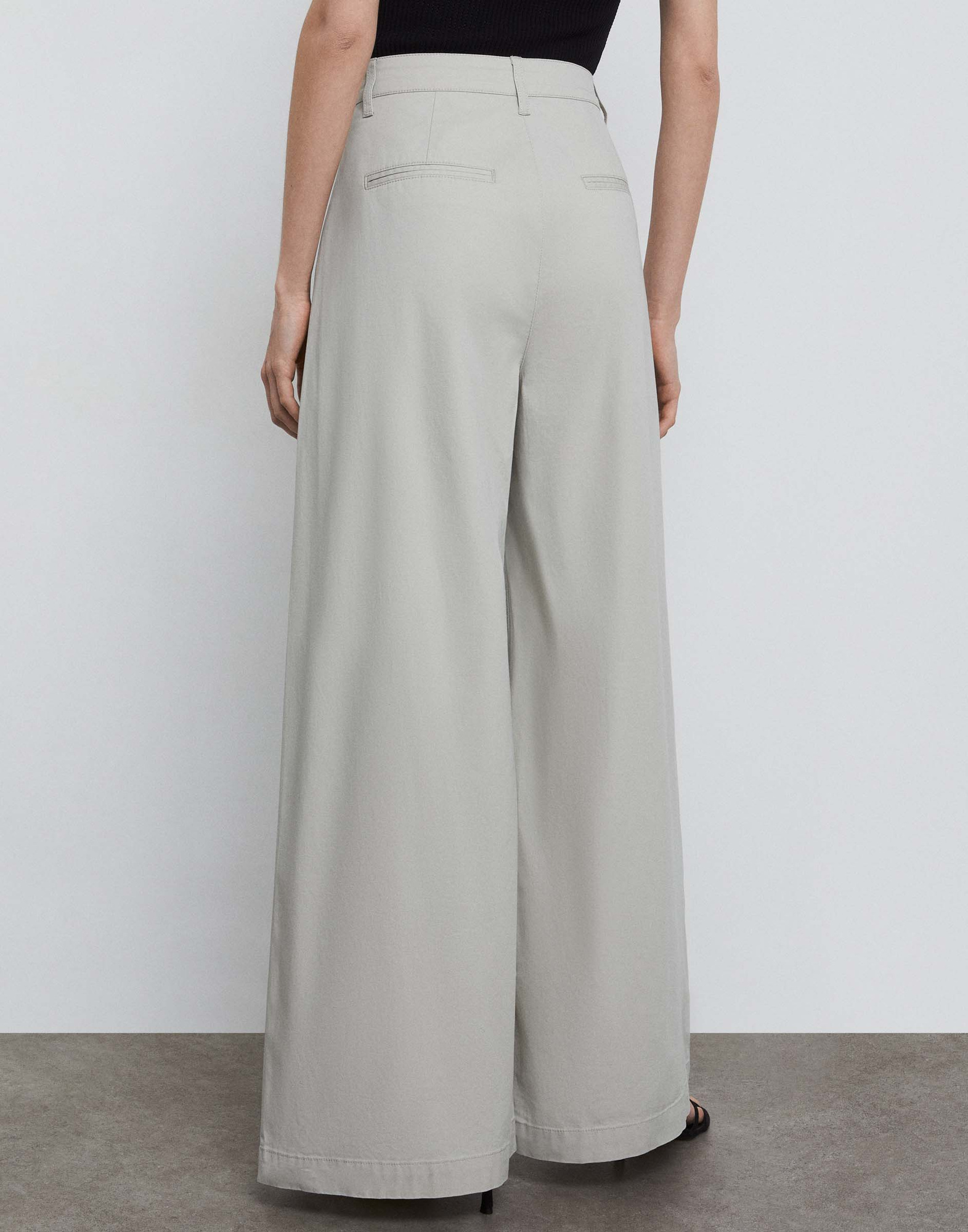 Светло-серые брюки Wide Leg из твила GPT009648-1 купить по цене от 499 ...