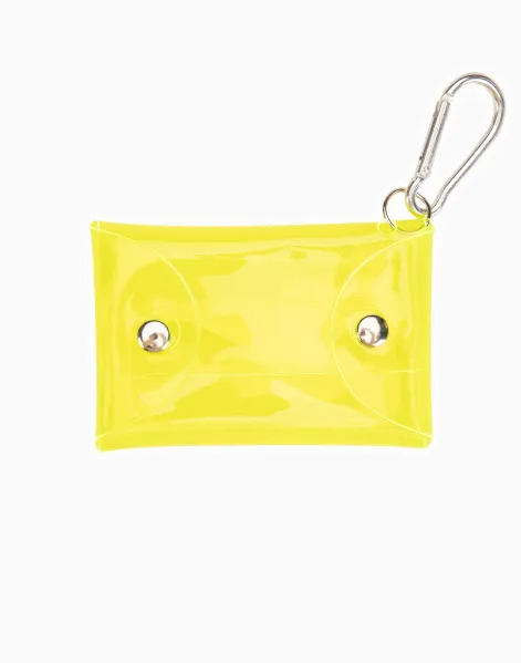 Светло-зелёный прозрачный кошелёк с карабином для девочки-0