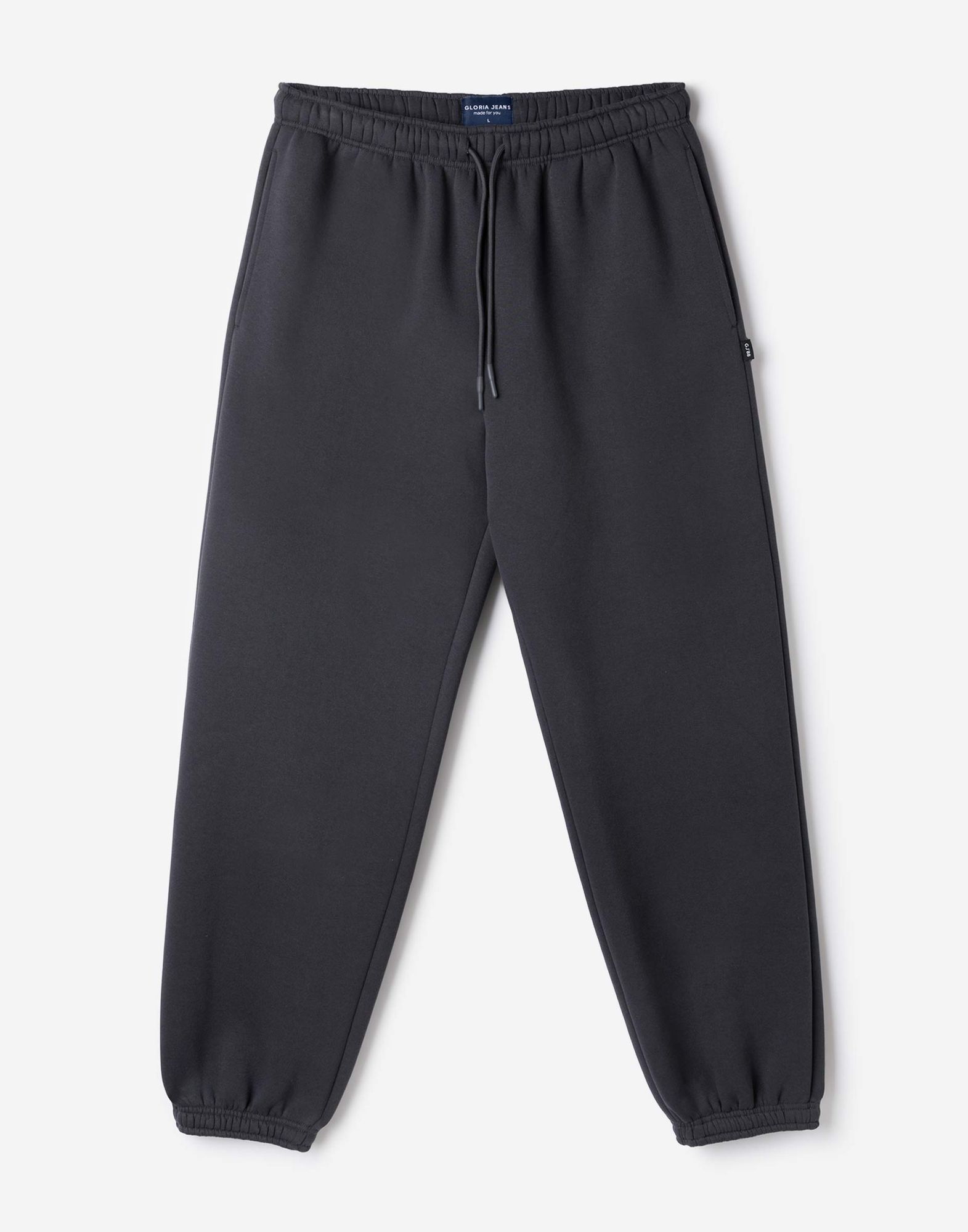 Тёмно-серые спортивные брюки oversize-6