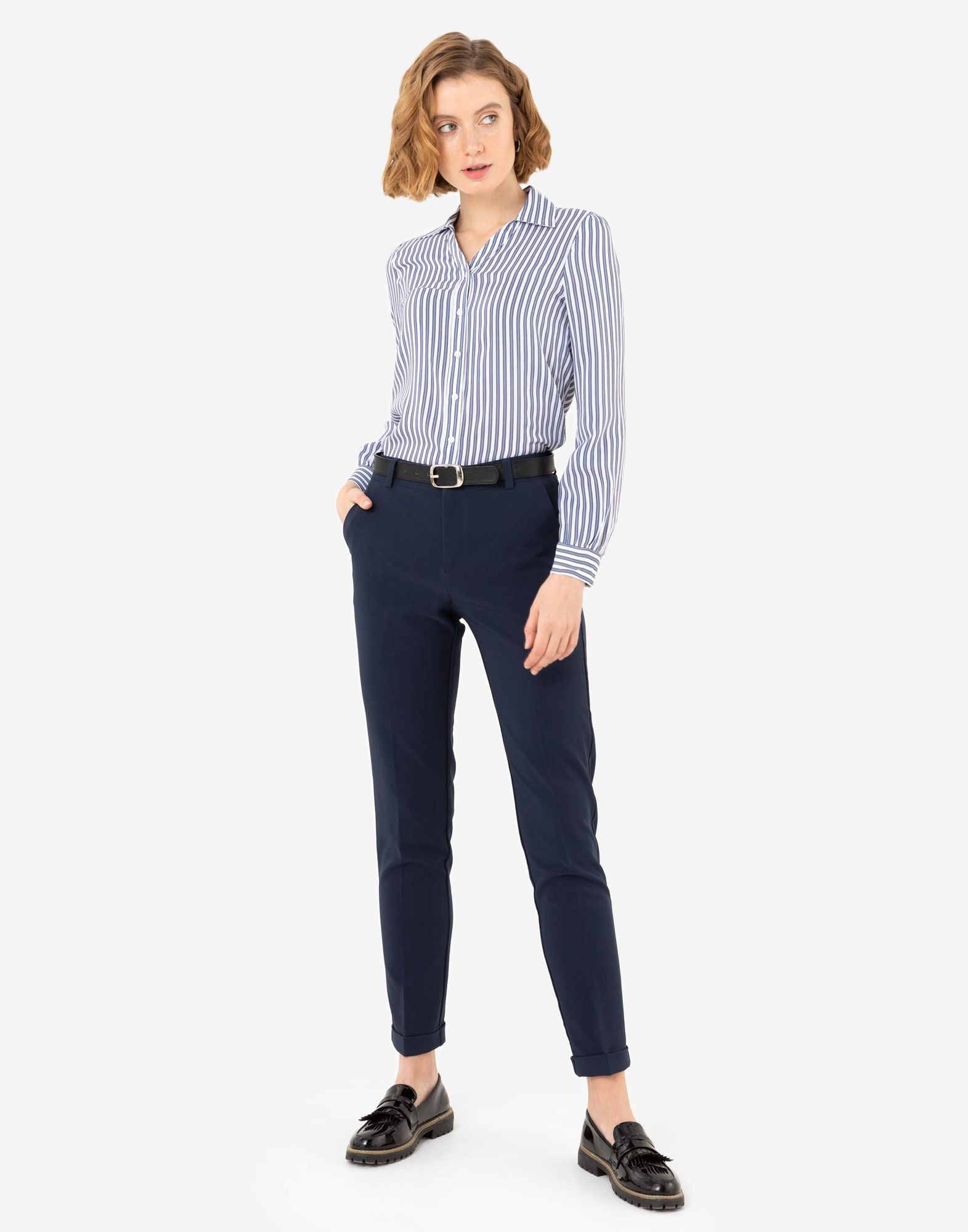 Темно-синие классические брюки Super Skinny GPT008031-2