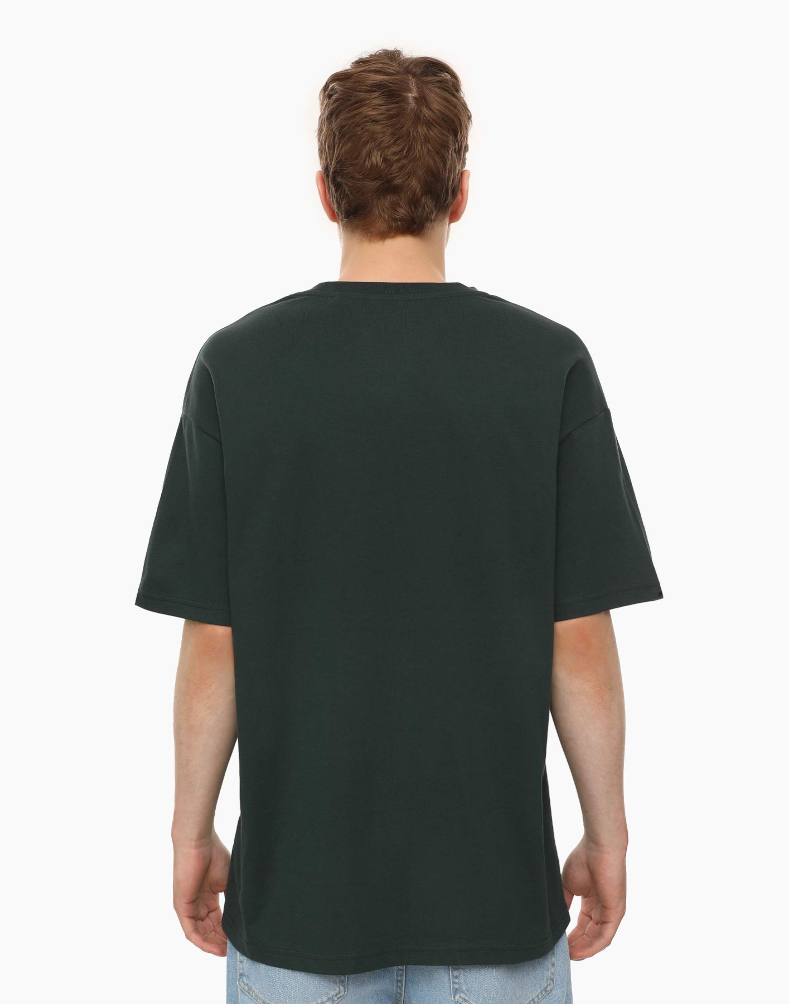 Темно-зеленая футболка Comfort из джерси -3
