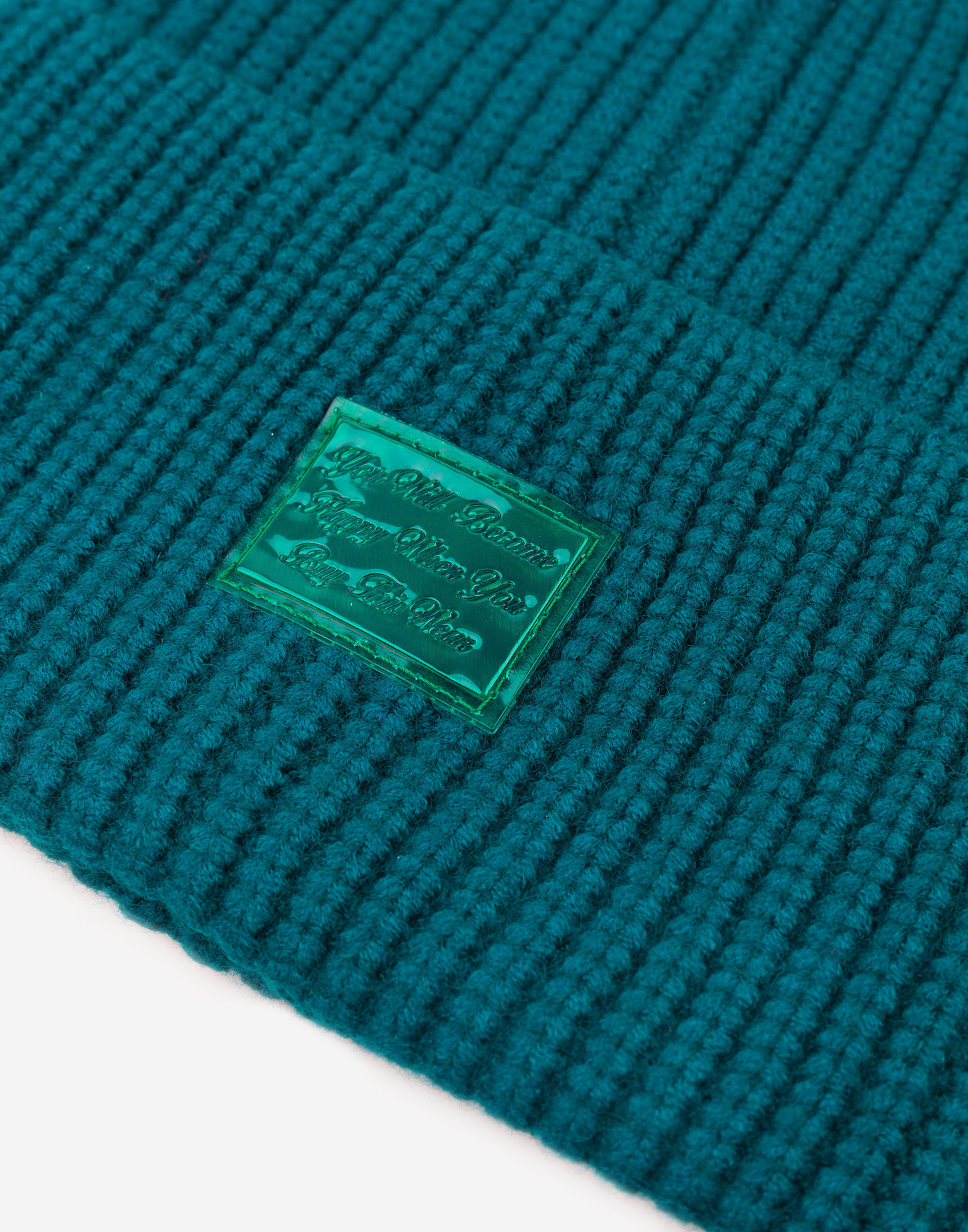 Темно-зеленая шапка для девочки-2