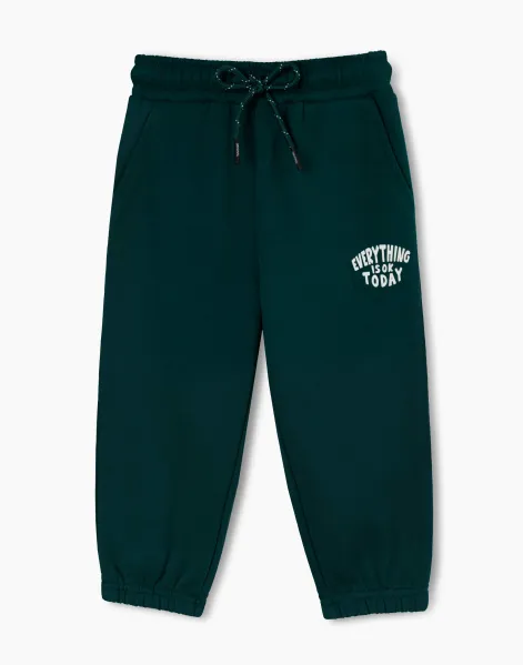 Тёмно-зелёные брюки Jogger для мальчика-0