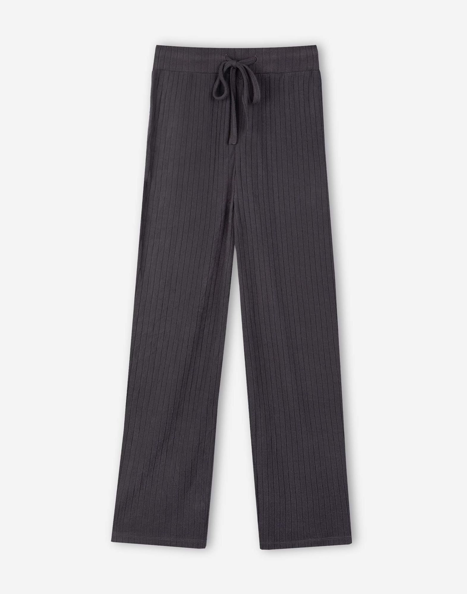 Темное-серые домашние брюки в рубчик-5