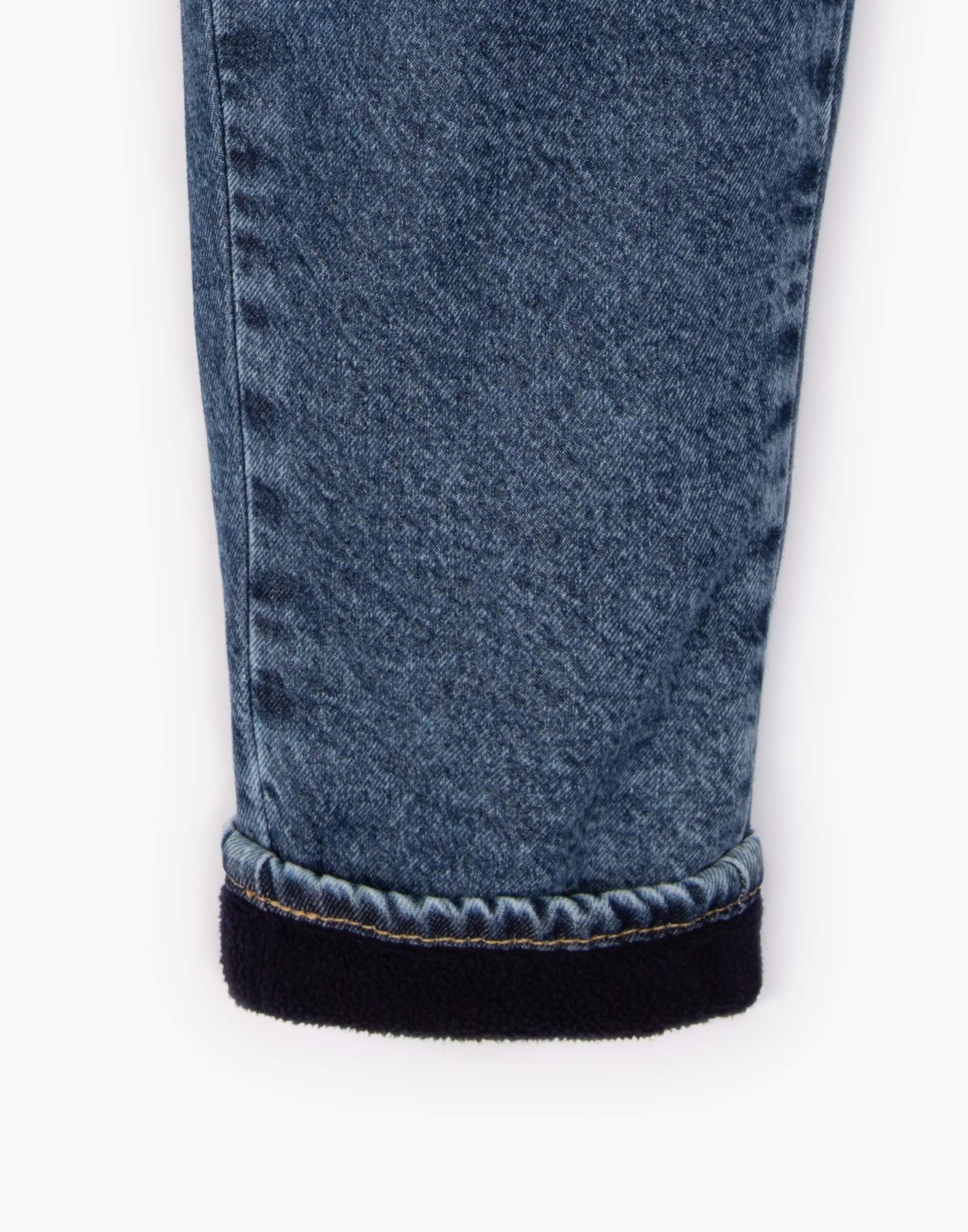 Утеплённые джинсы Paperbag с вышивкой для девочки-3