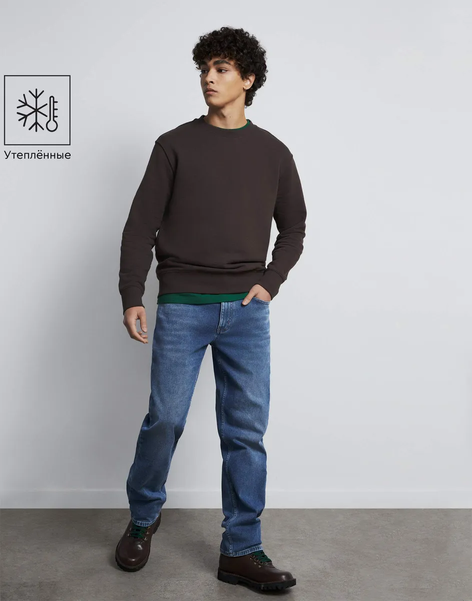 Утеплённые джинсы Slim Fit-0