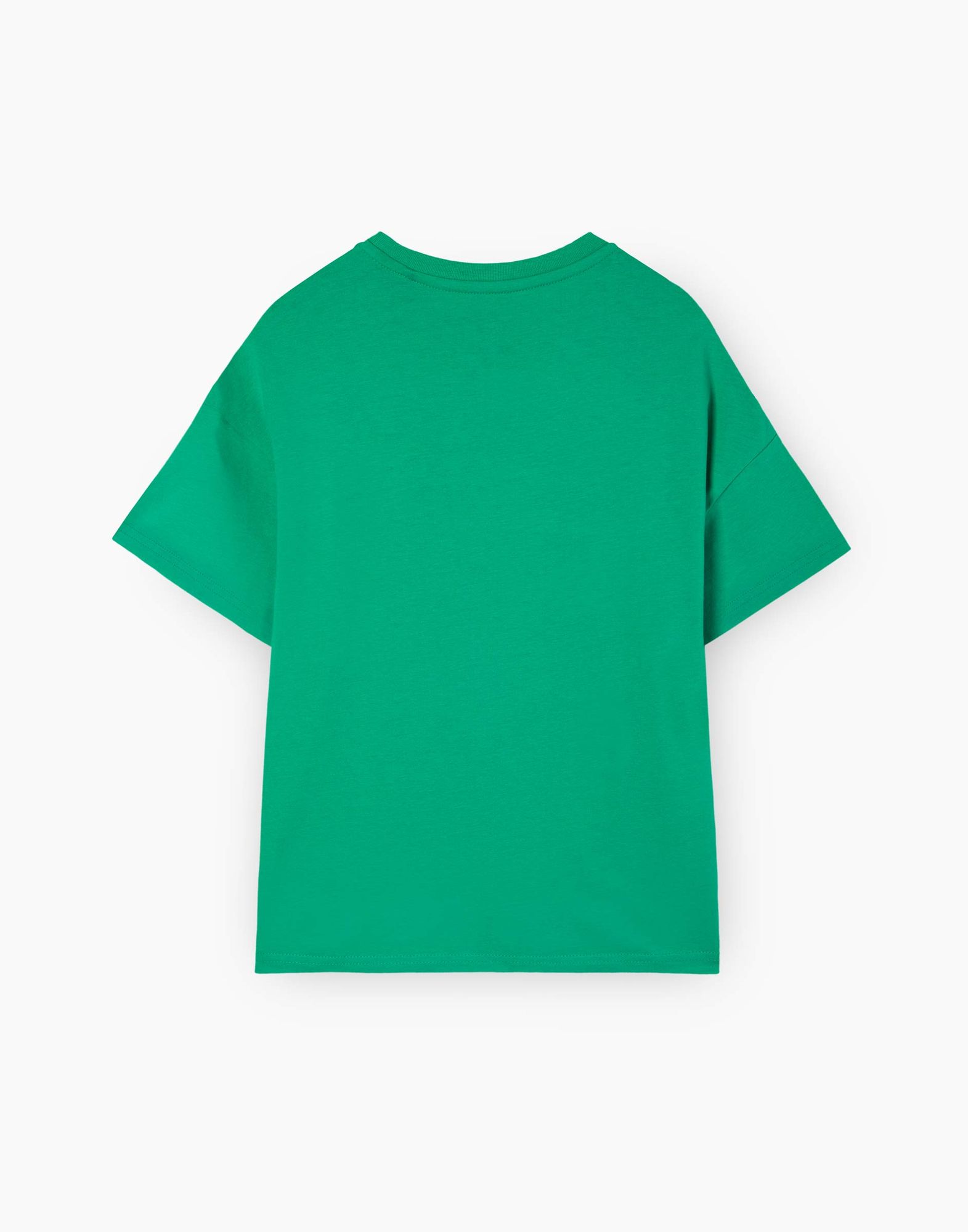 Зелёная футболка Oversize с принтом для мальчика-2