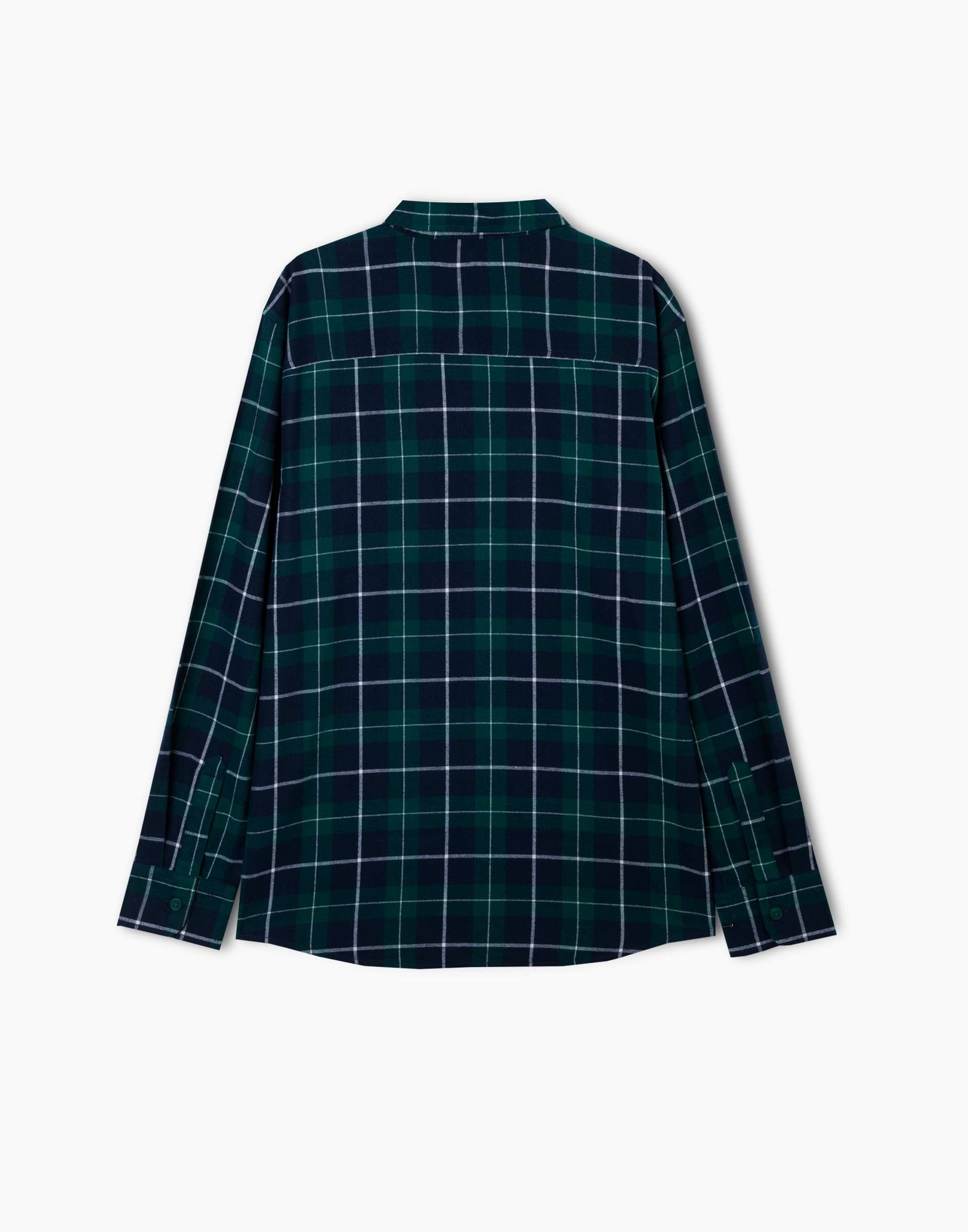 Зелёная клетчатая рубашка Comfort с карманами для мальчика-2