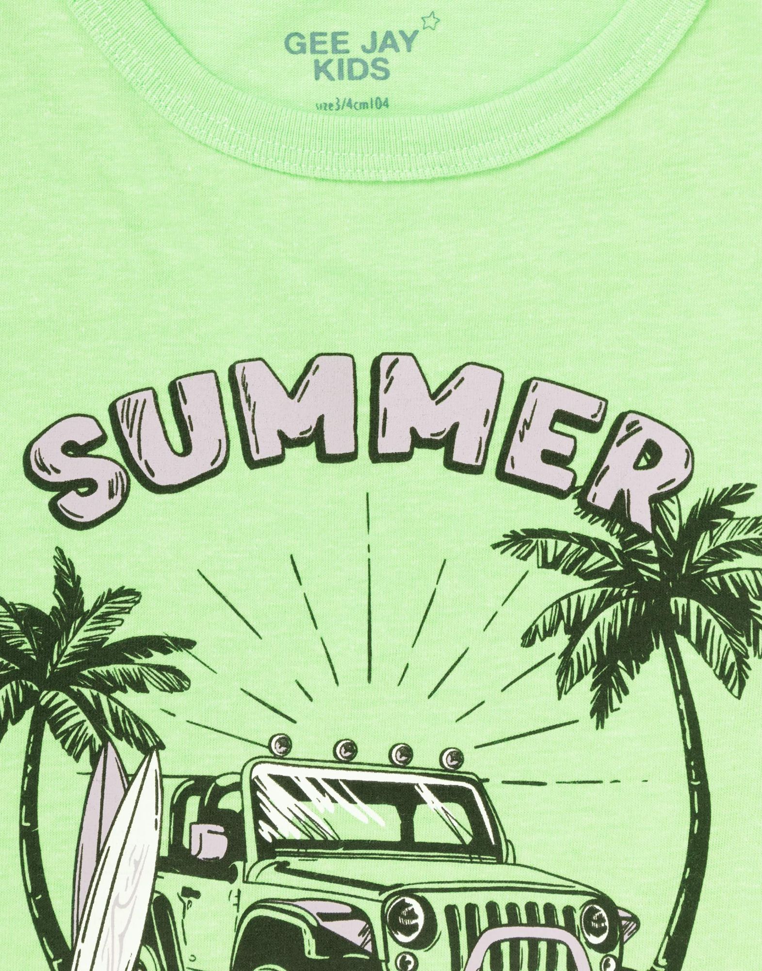 Зеленая майка с принтом Summer для мальчика-3