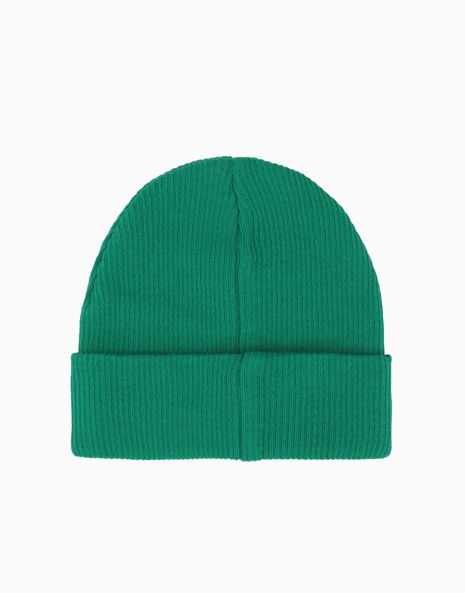 Зелёная шапка-бини с надписями для мальчика-1