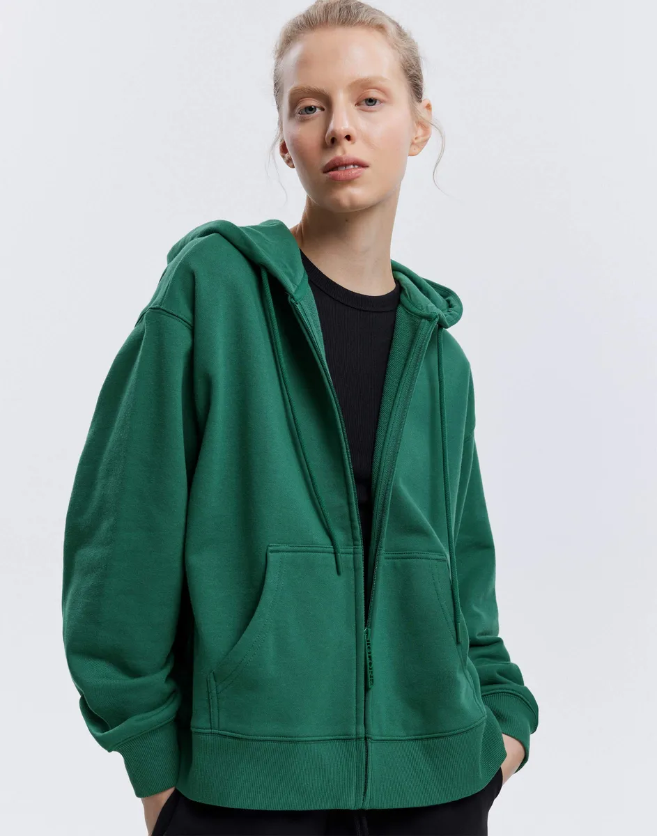 Зелёная толстовка на молнии oversize GAC024448-1 undefined