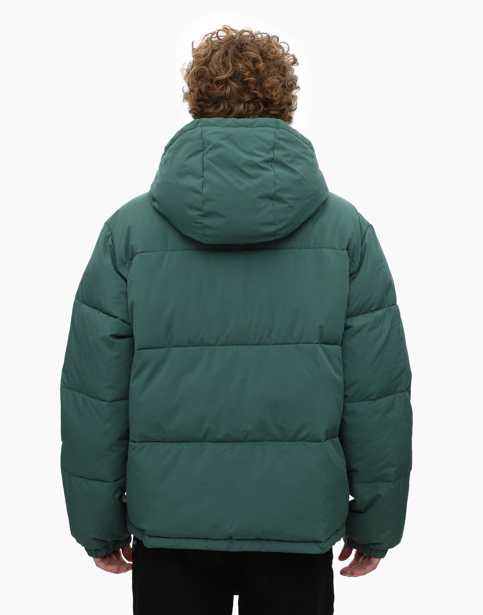 Зелёная утеплённая куртка oversize из нейлона-2