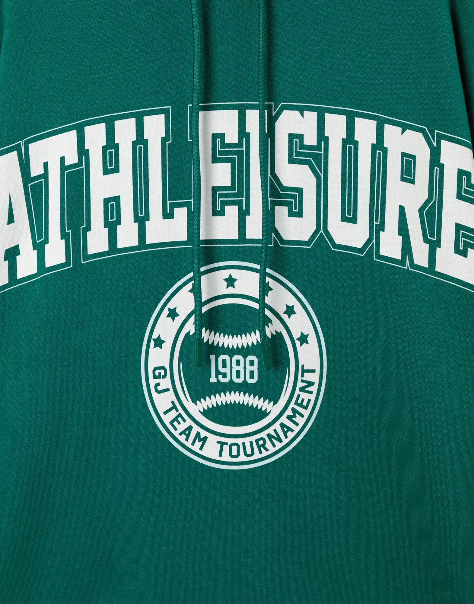 Зелёное худи с надписью Athleisure для девочки-4