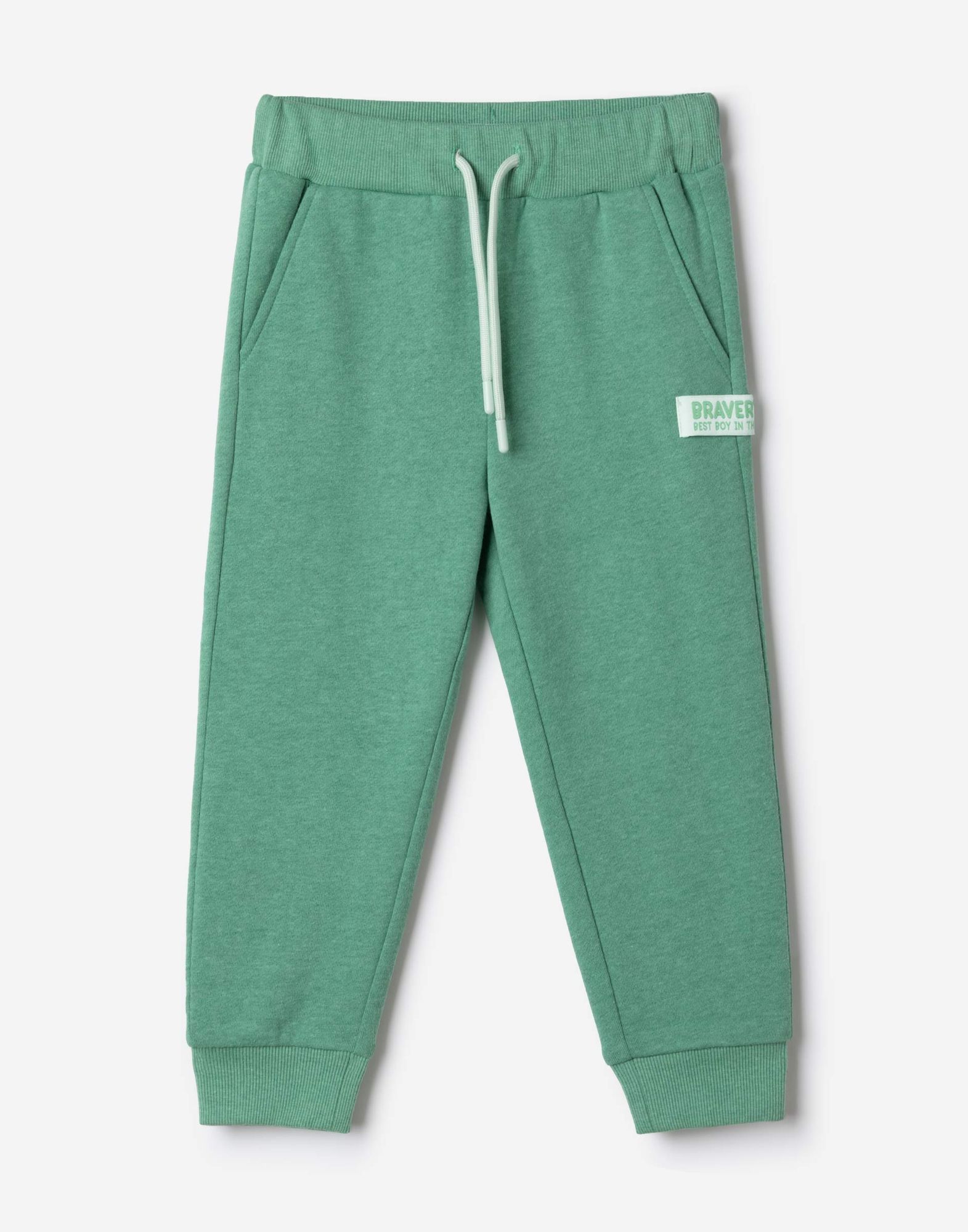 Зелёные спортивные брюки Jogger с нашивкой для мальчика-1