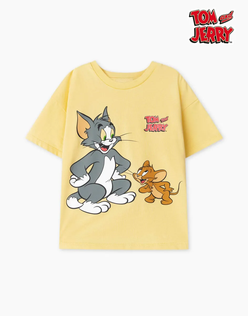 Желтая футболка с принтом Tom and Jerry для мальчика BKT009962-1 купить по  цене от 349 рублей с доставкой по России