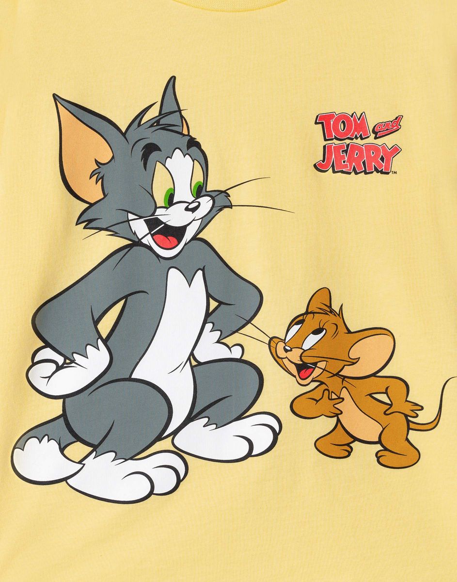 Желтая футболка с принтом Tom and Jerry для мальчика BKT009962-1 купить по  цене от 349 рублей с доставкой по России