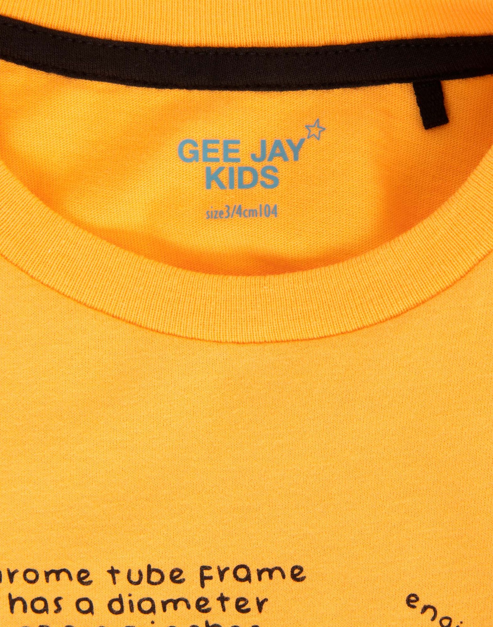 Жёлтая футболка с принтом для мальчика-4