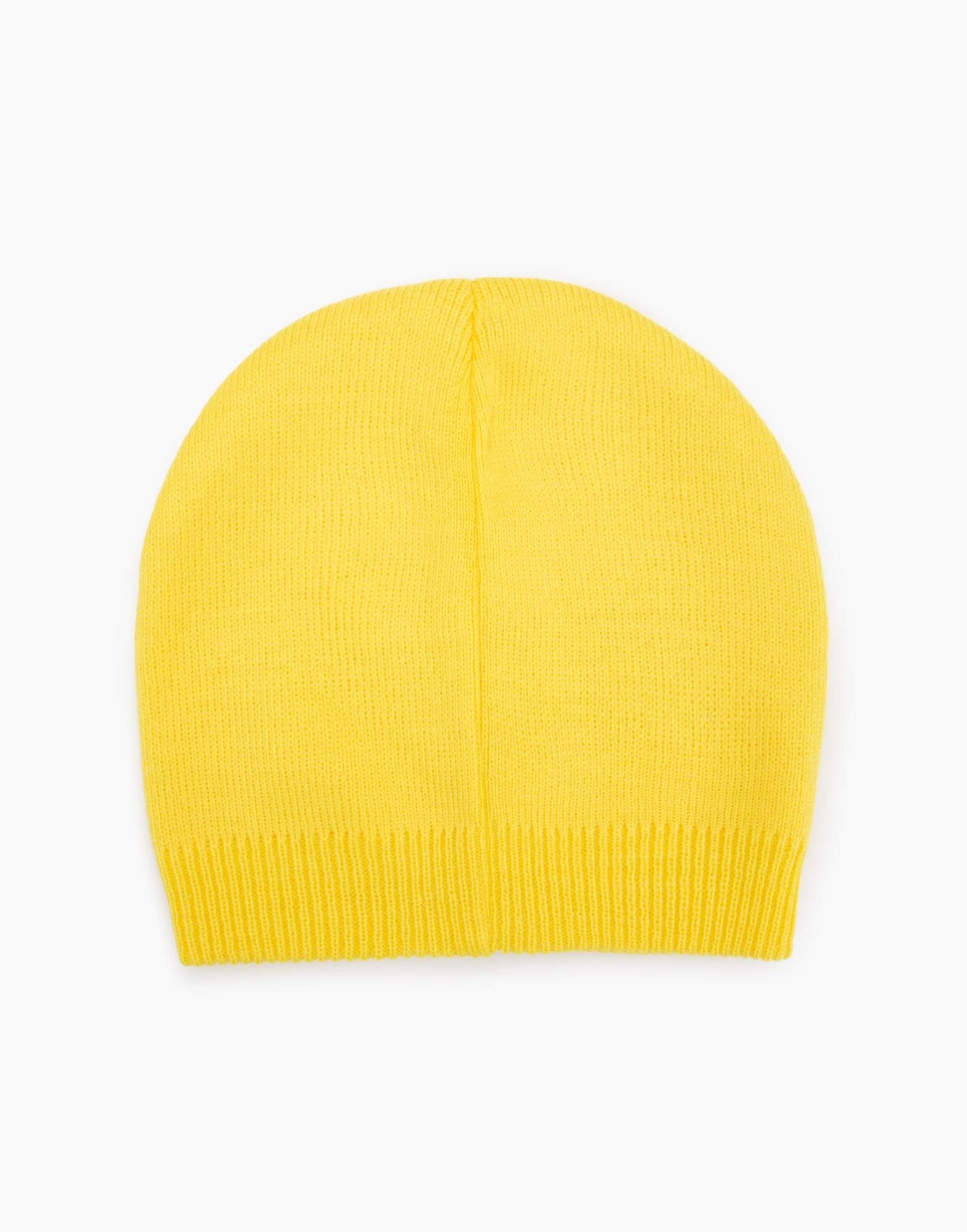 Жёлтая шапка-бини с принтом для мальчика-3