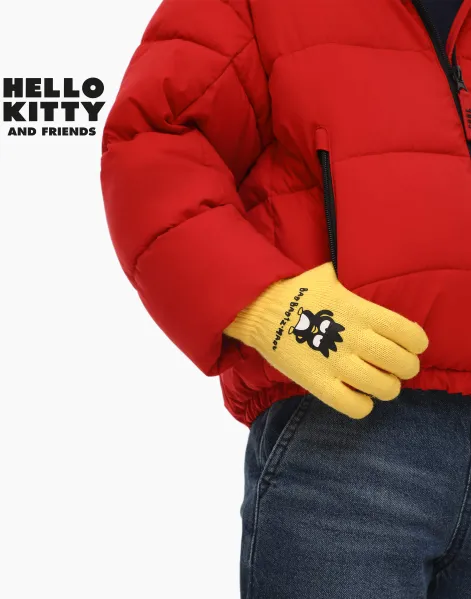 Жёлтые перчатки с принтом для мальчика-0