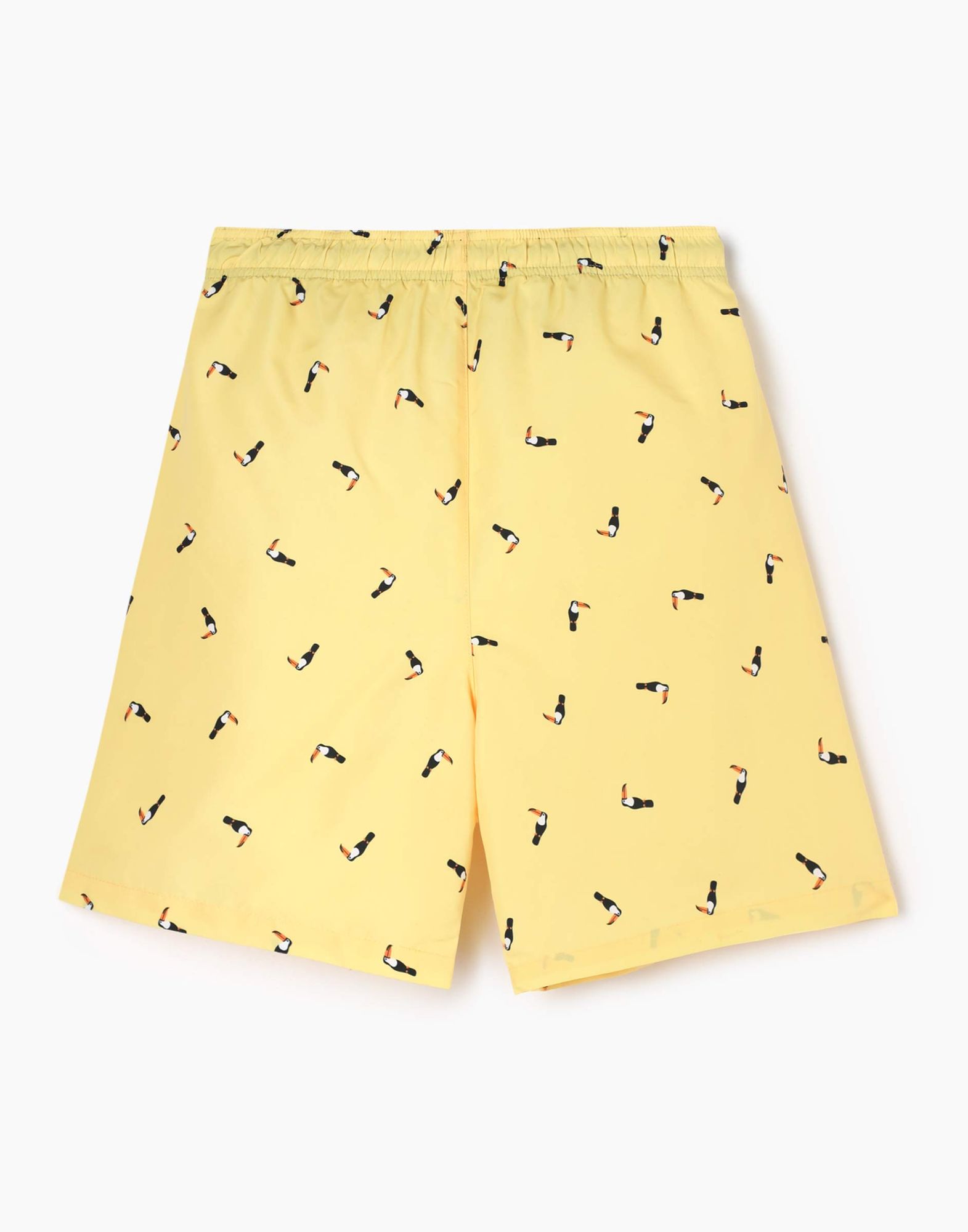 Жёлтые плавательные шорты с принтом-1