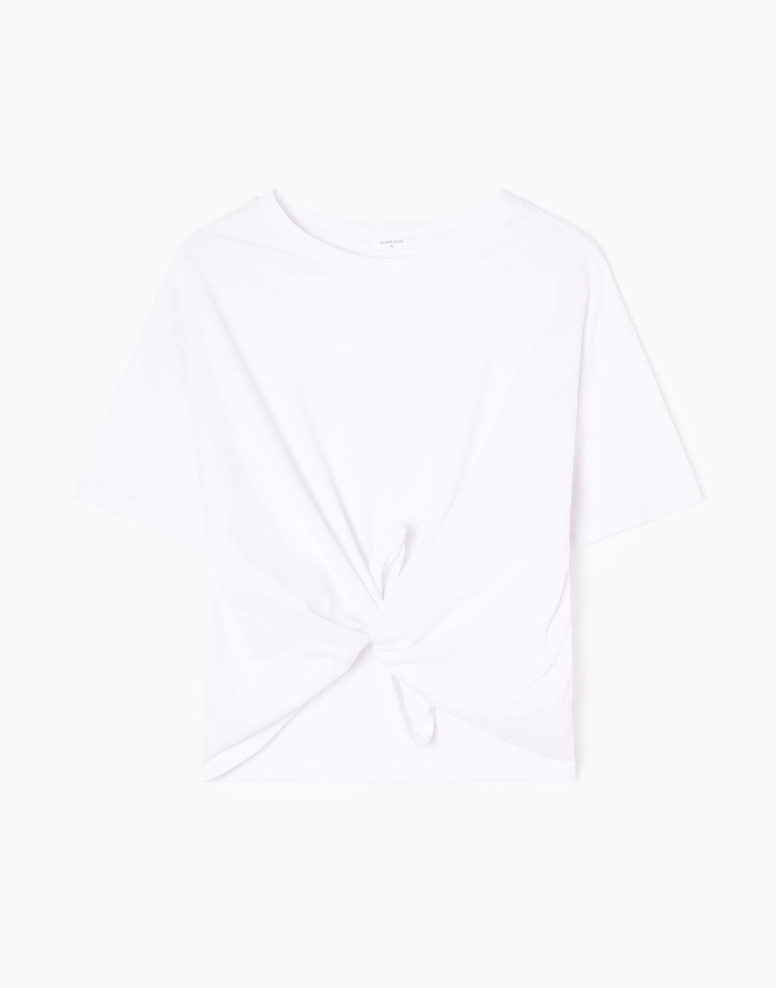Белая футболка oversize с завязками-6