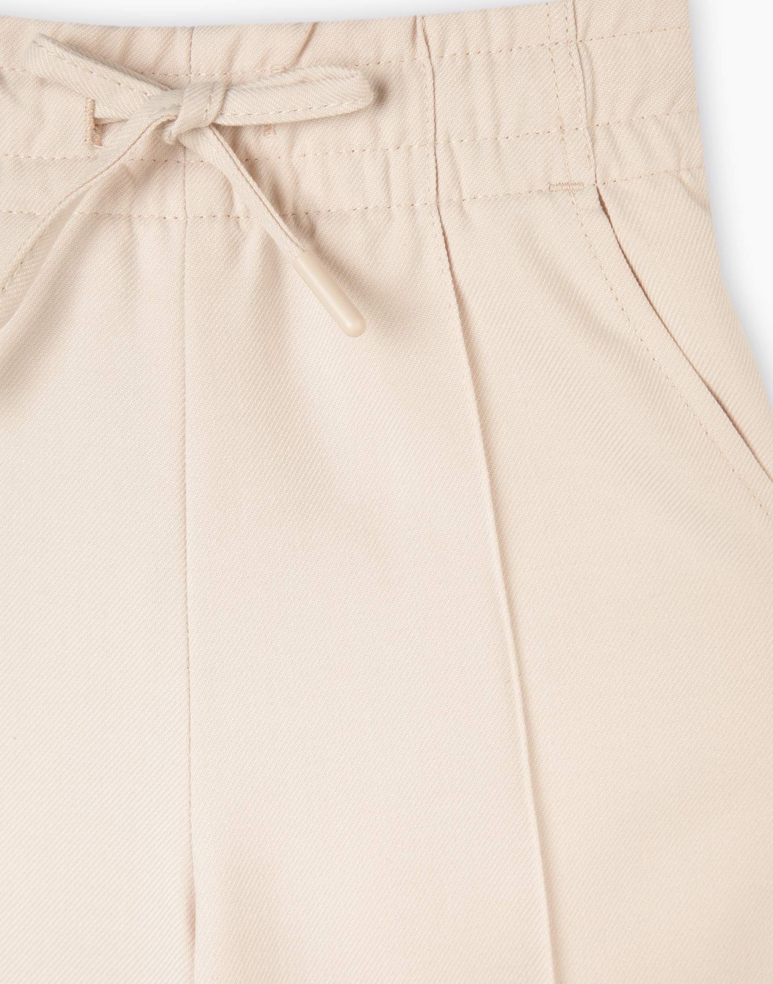 Бежевые брюки Wide leg для девочки -3