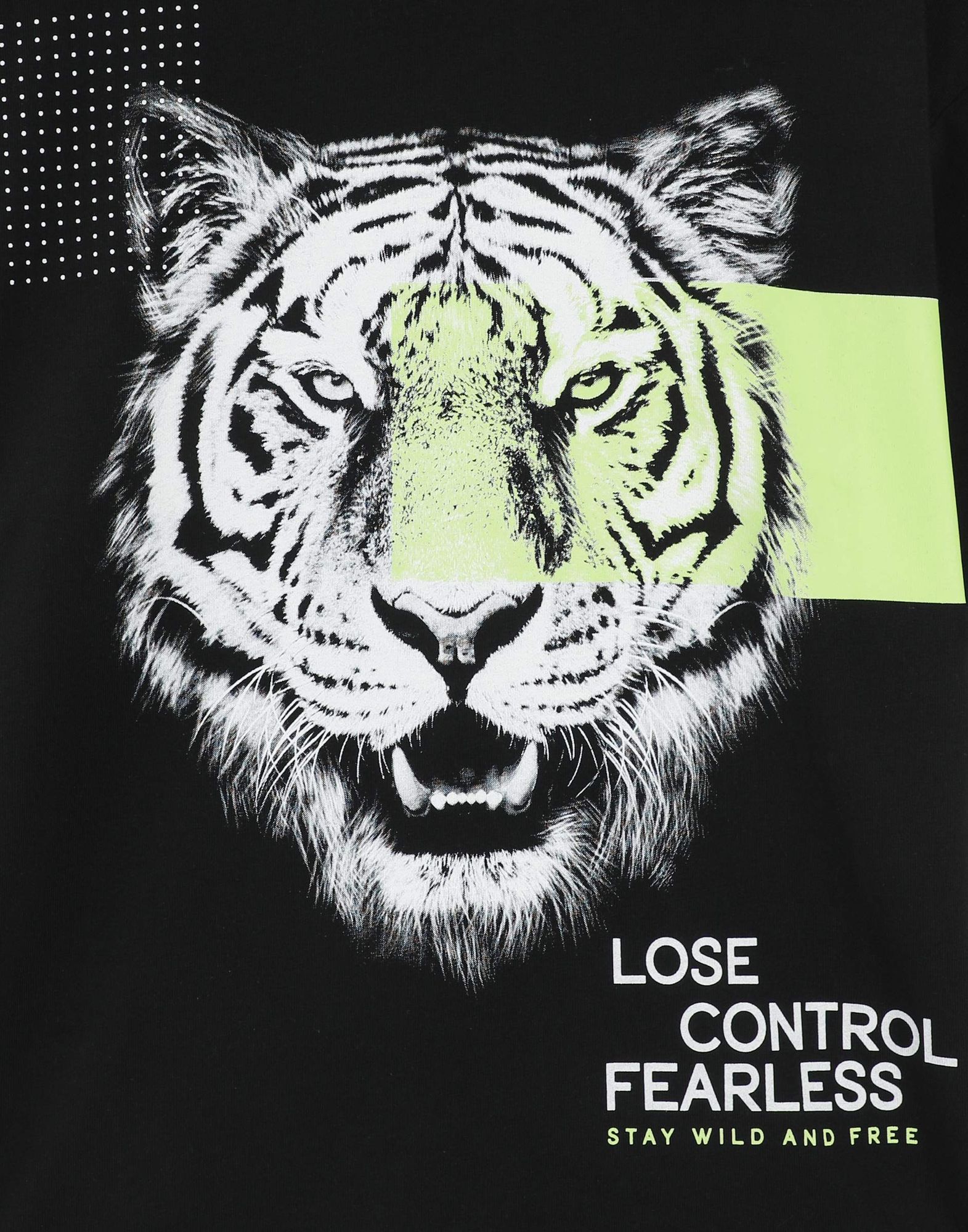 Чёрная oversize футболка с тигром для мальчика-3