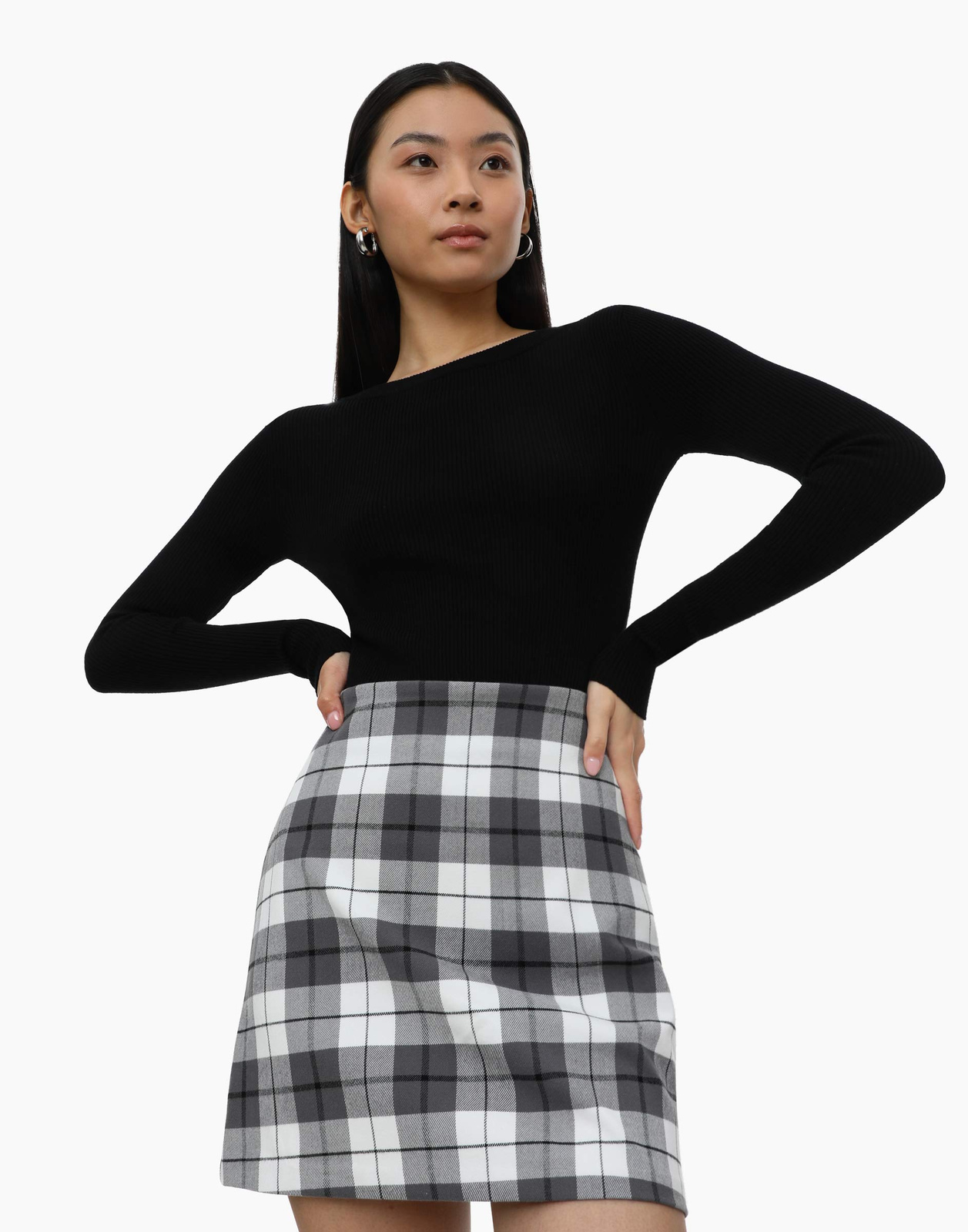 Черно серая юбка