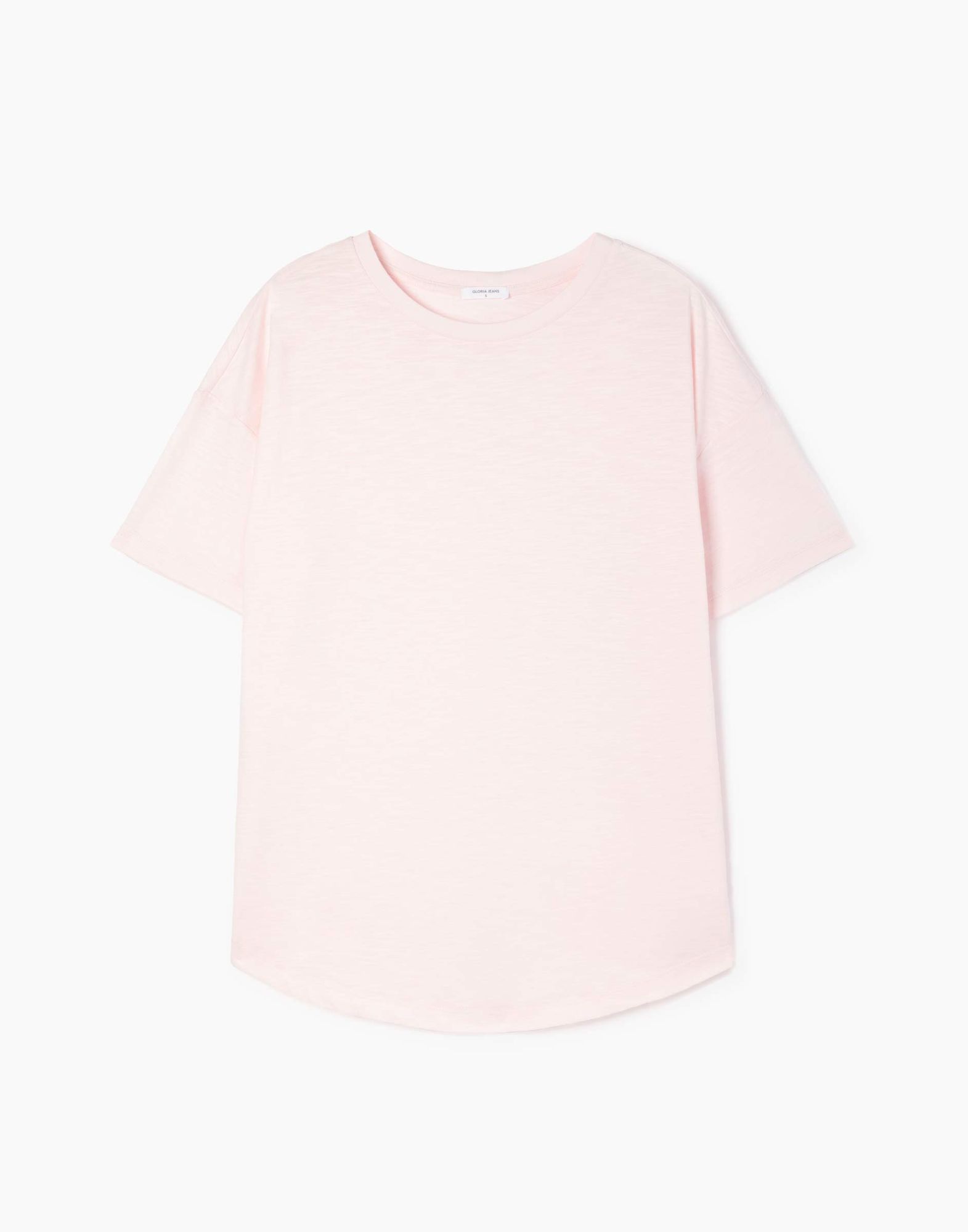 Cветло-розовая базовая футболка Loose straight из джерси-4