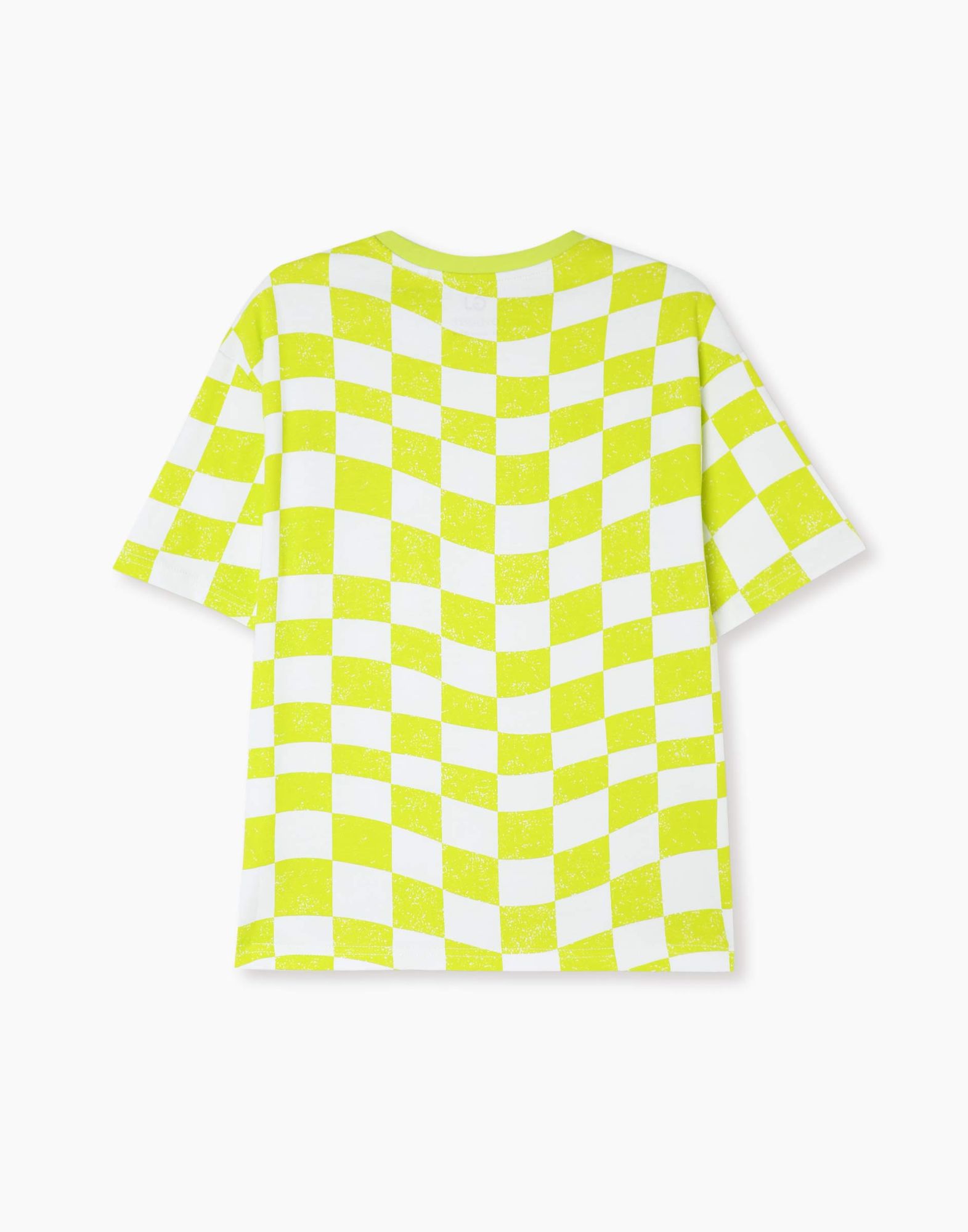 Клетчатая футболка oversize с нашивкой для мальчика-2