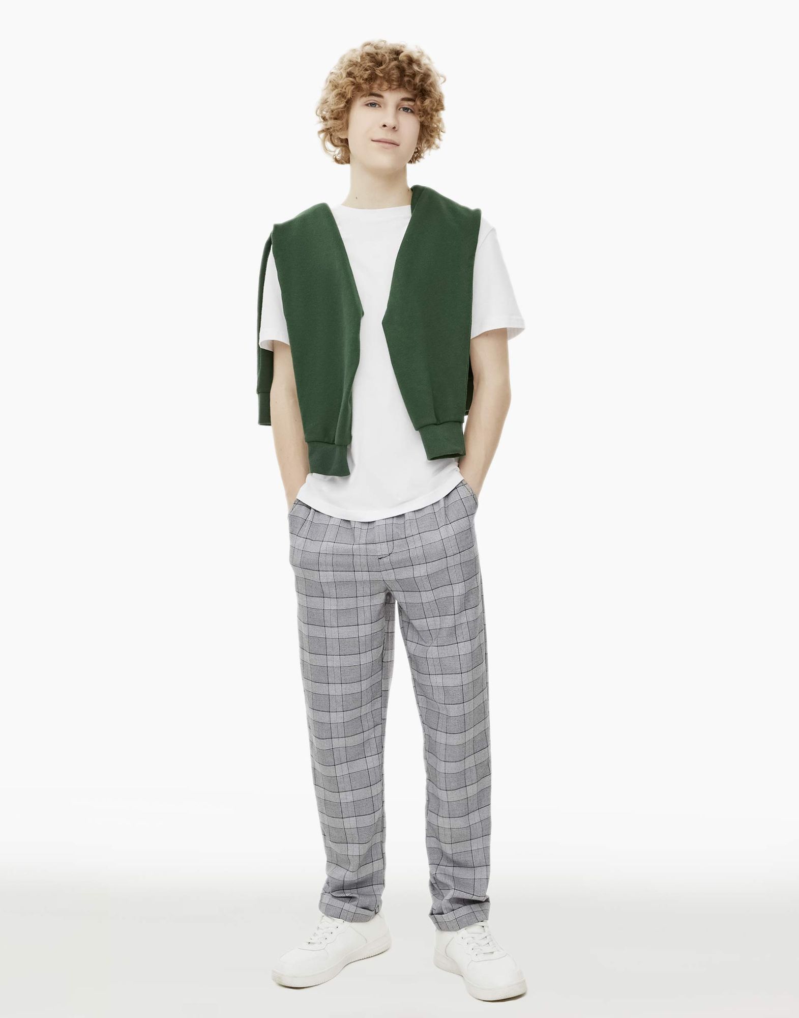 Клетчатые брюки Easy Fit для мальчика-0