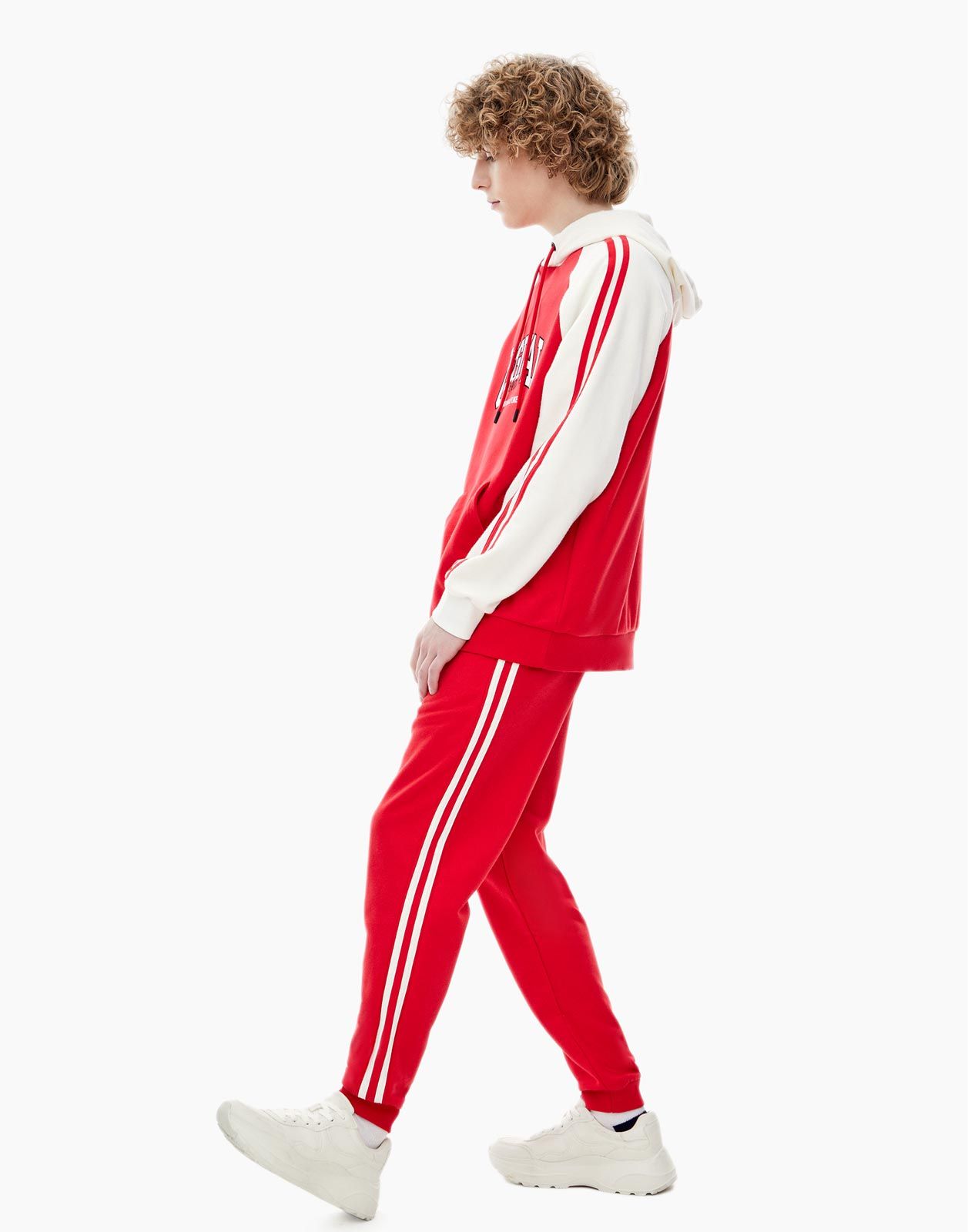 Красные спортивные брюки Jogger с лампасами для мальчика-0