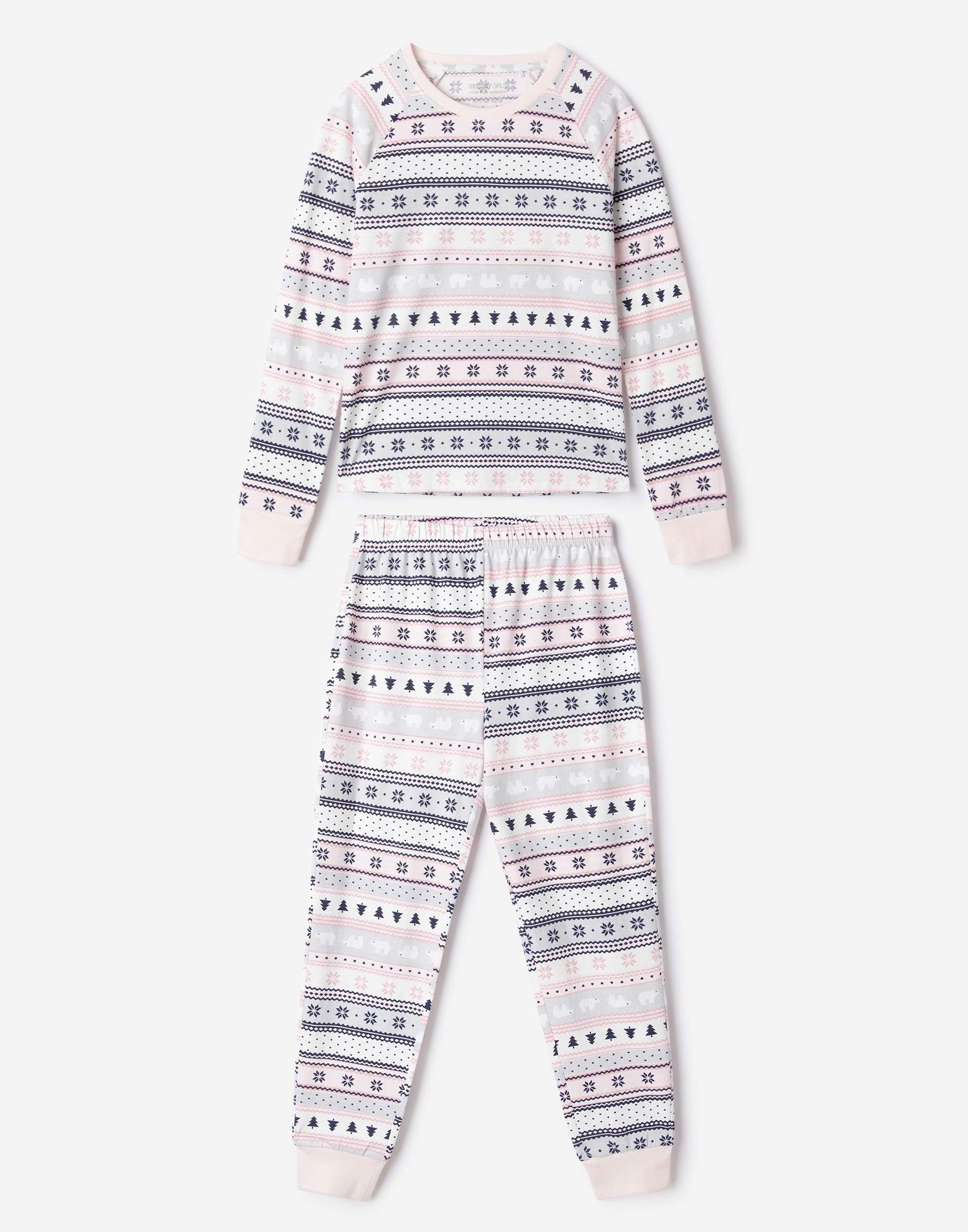 Пижама со скандинавским узором для девочки-1