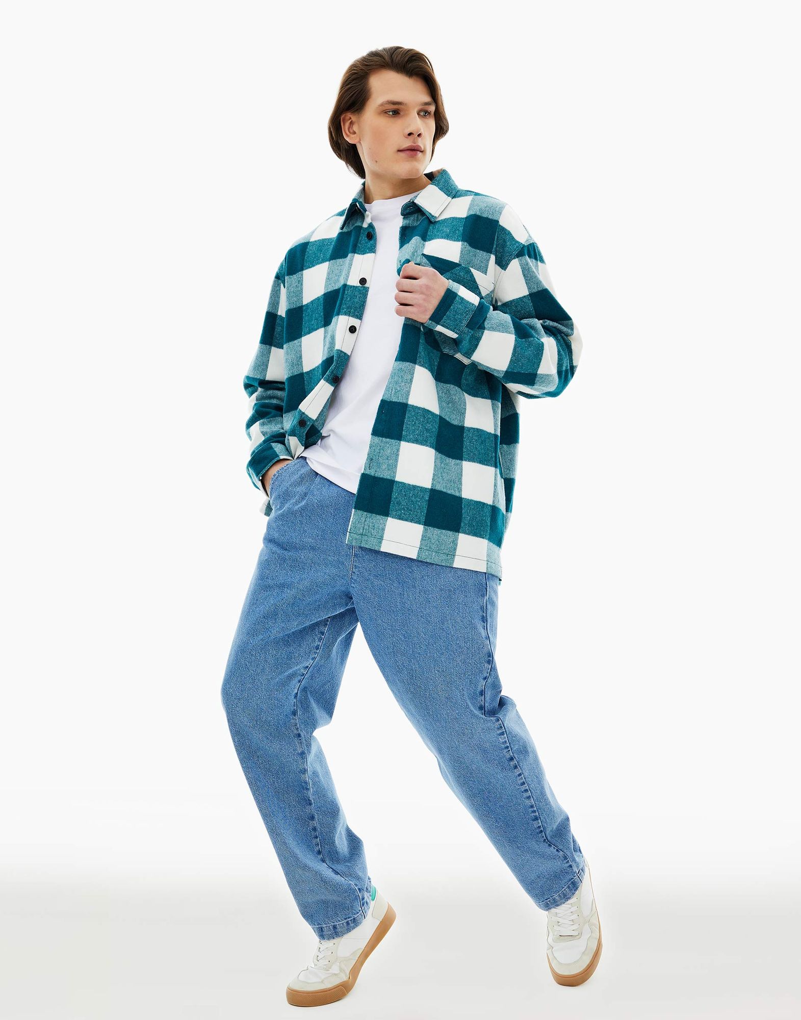 Прямые джинсы с защипами Straight pleated-0