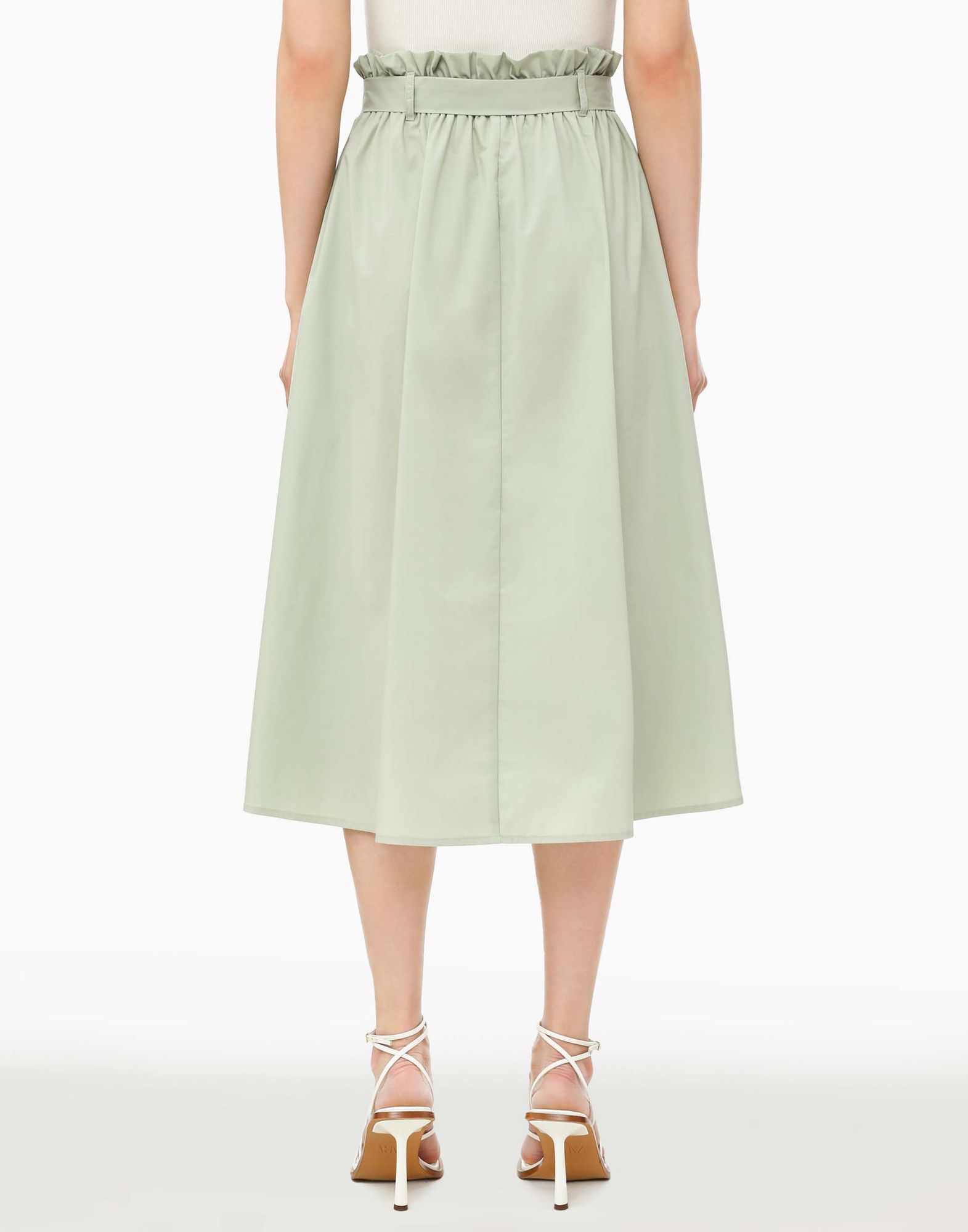 Расклёшенная оливковая юбка макси-2
